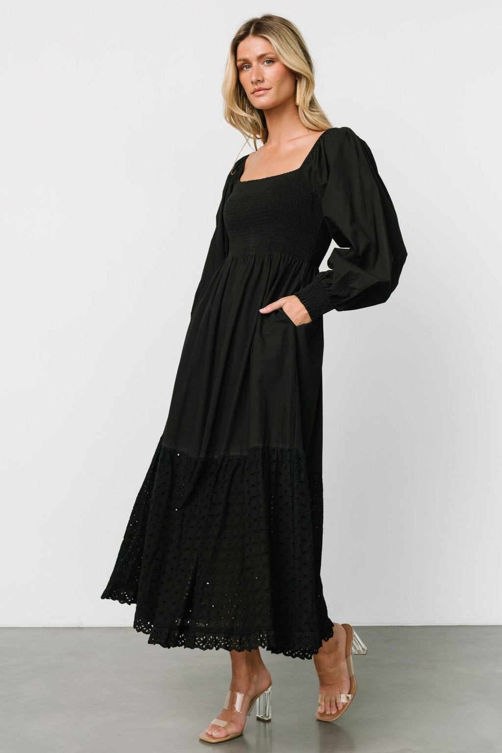 Chandler Eyelet Maxi Dress | Black