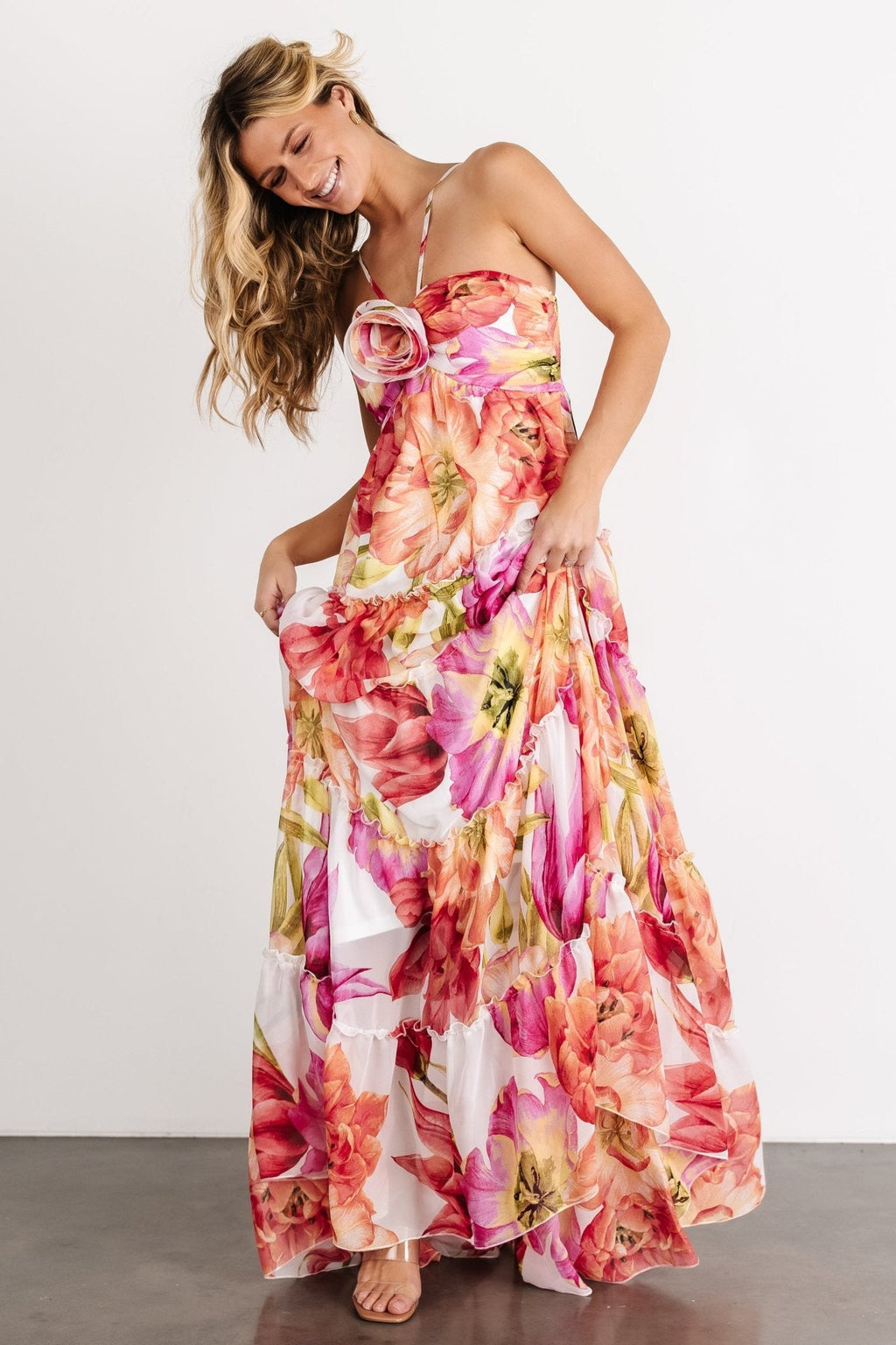 Charmaine Maxi Dress | Pink + Red Floral