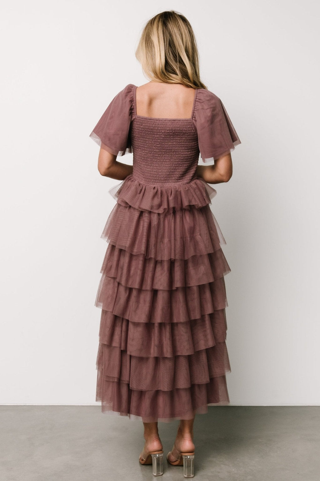 Cherise Tulle Tiered Dress | Dusty Lavender