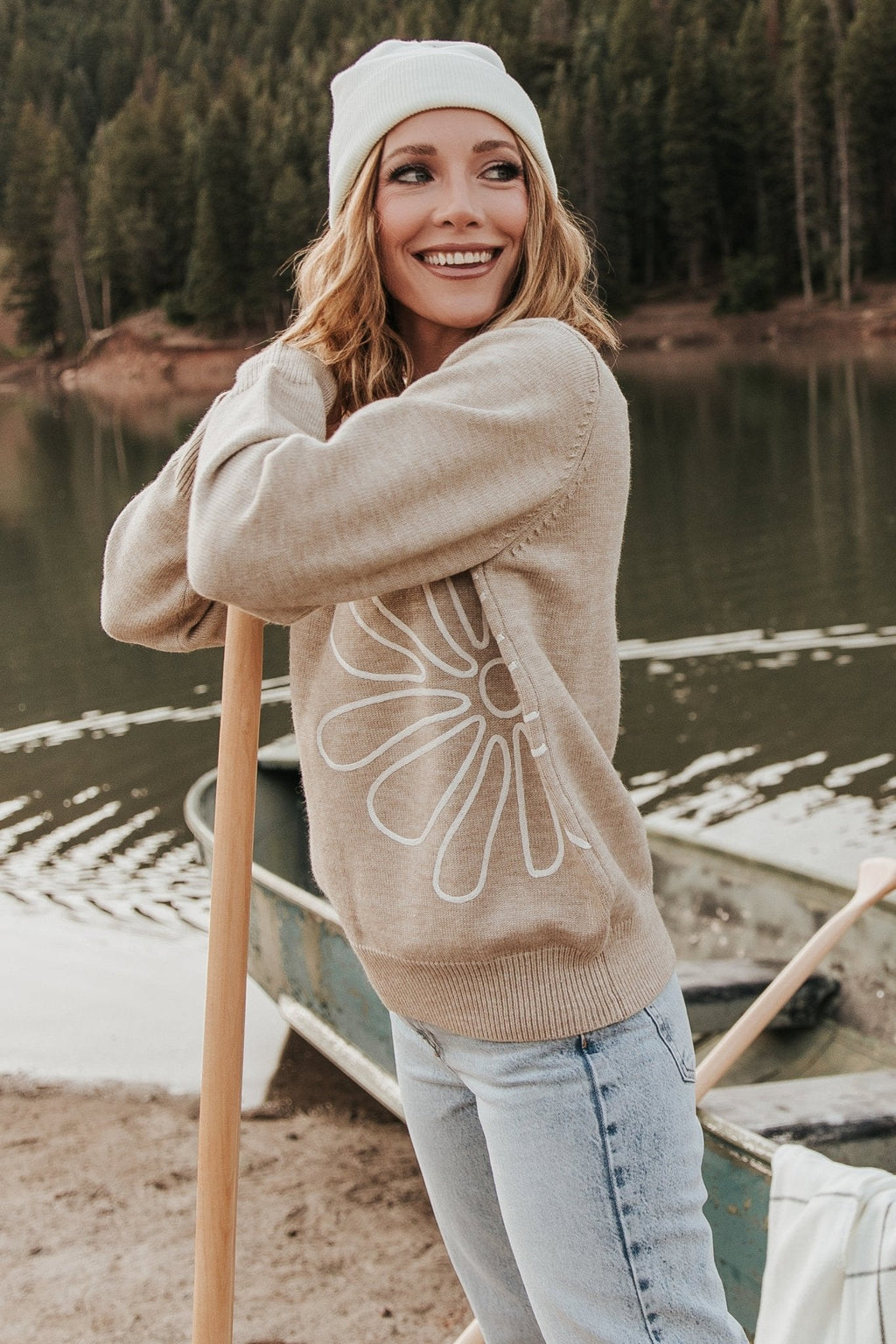 Cherish Flower Sweater | Natural