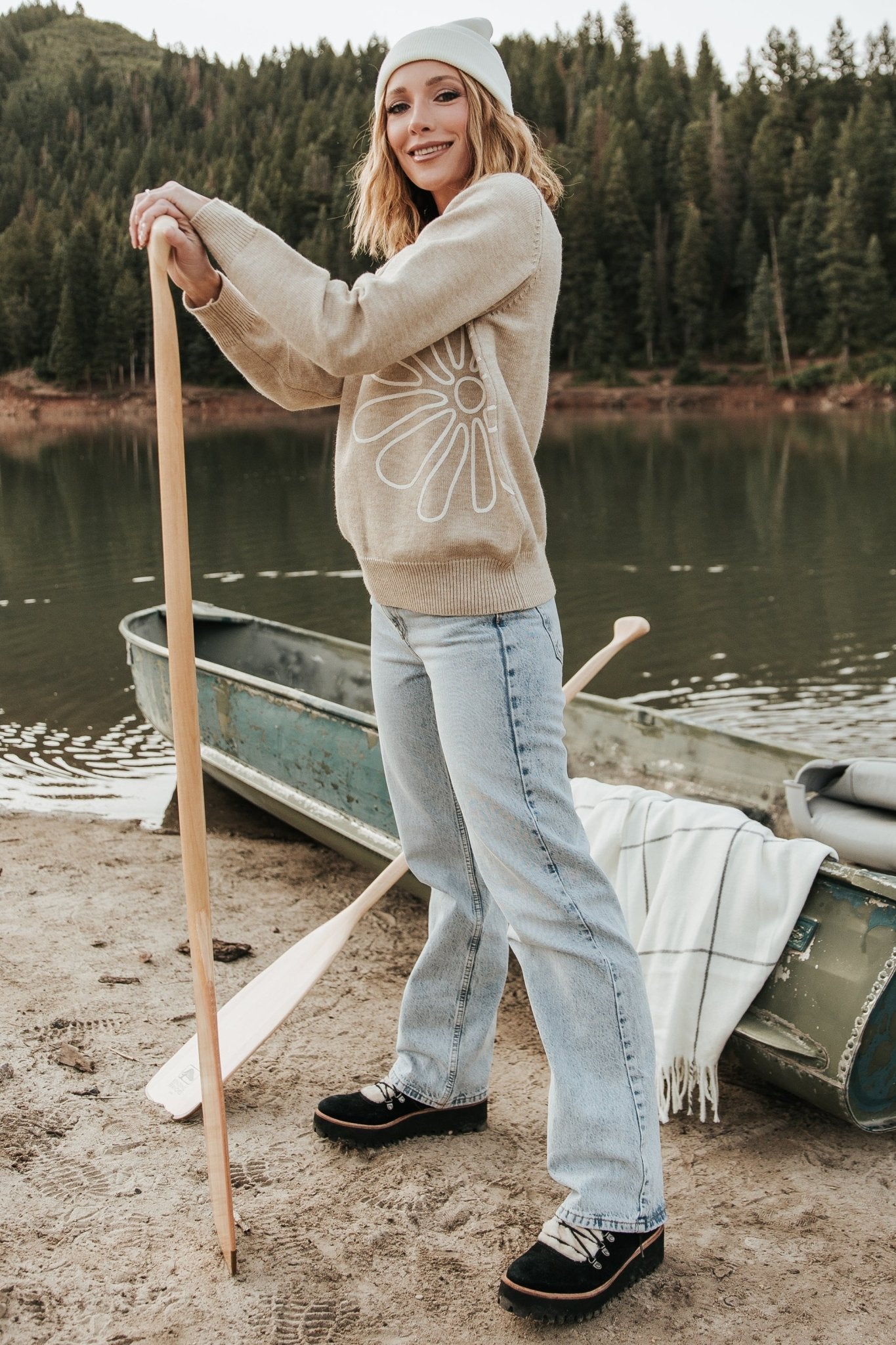 Cherish Flower Sweater | Natural