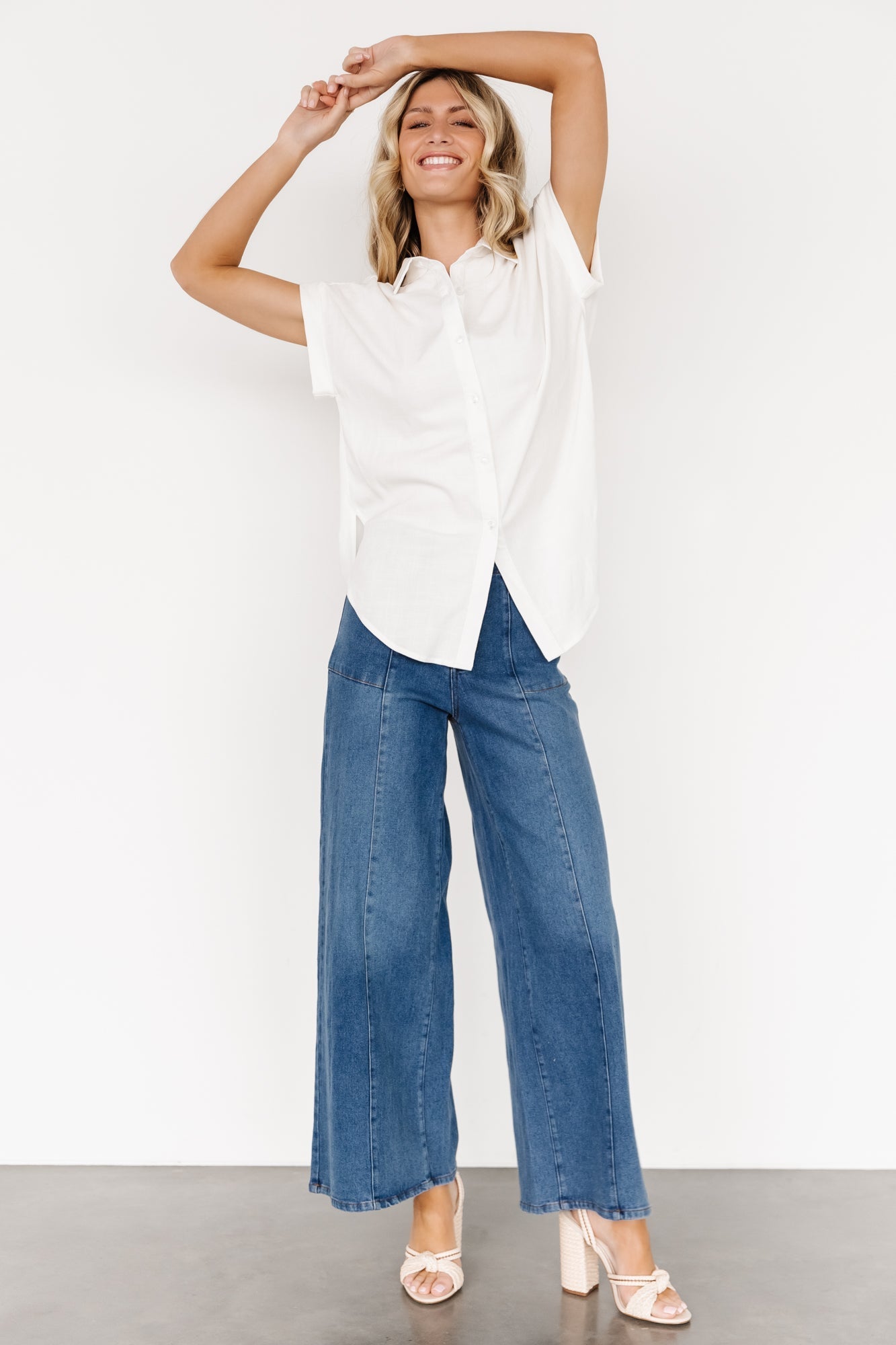 Clarke Button Up Top | Off White