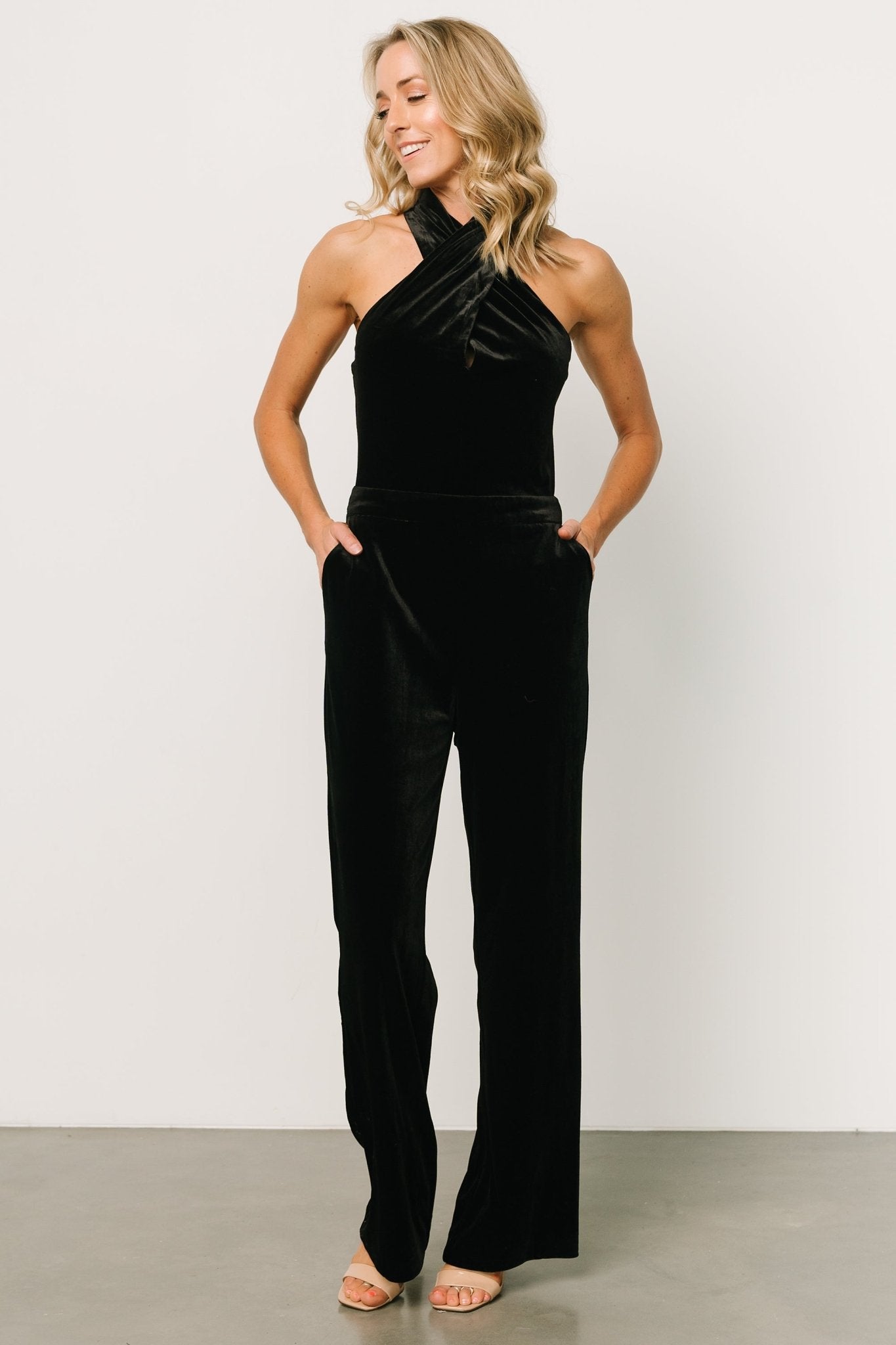 Cleopatra Velvet Jumpsuit | Black