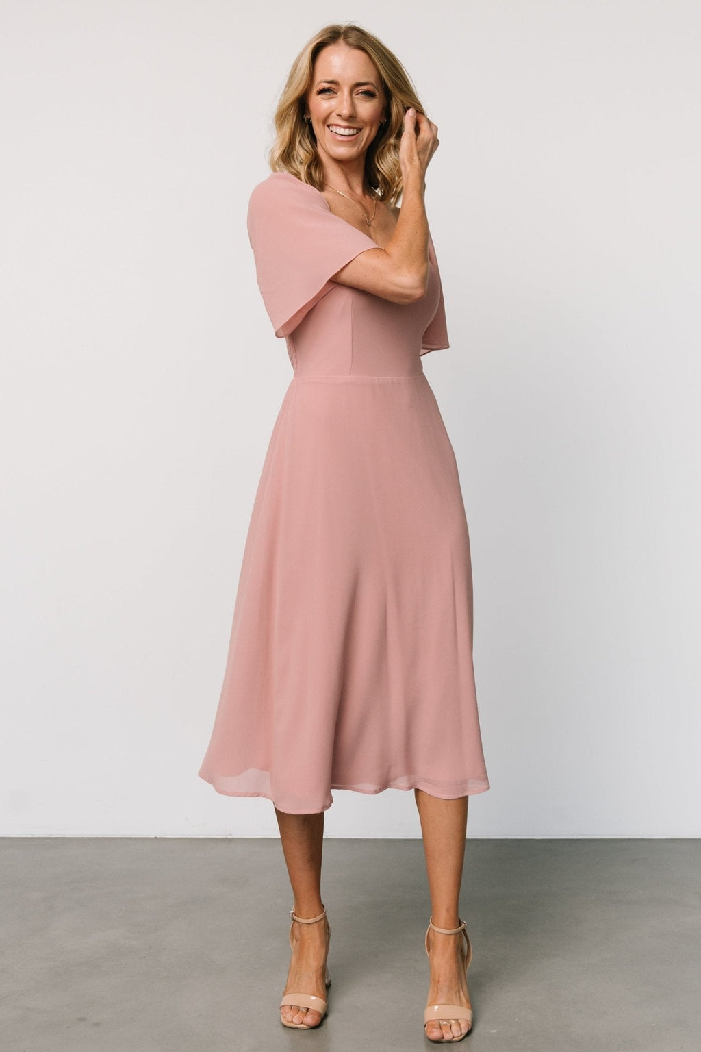 Colette Sweetheart Midi Dress | Blush