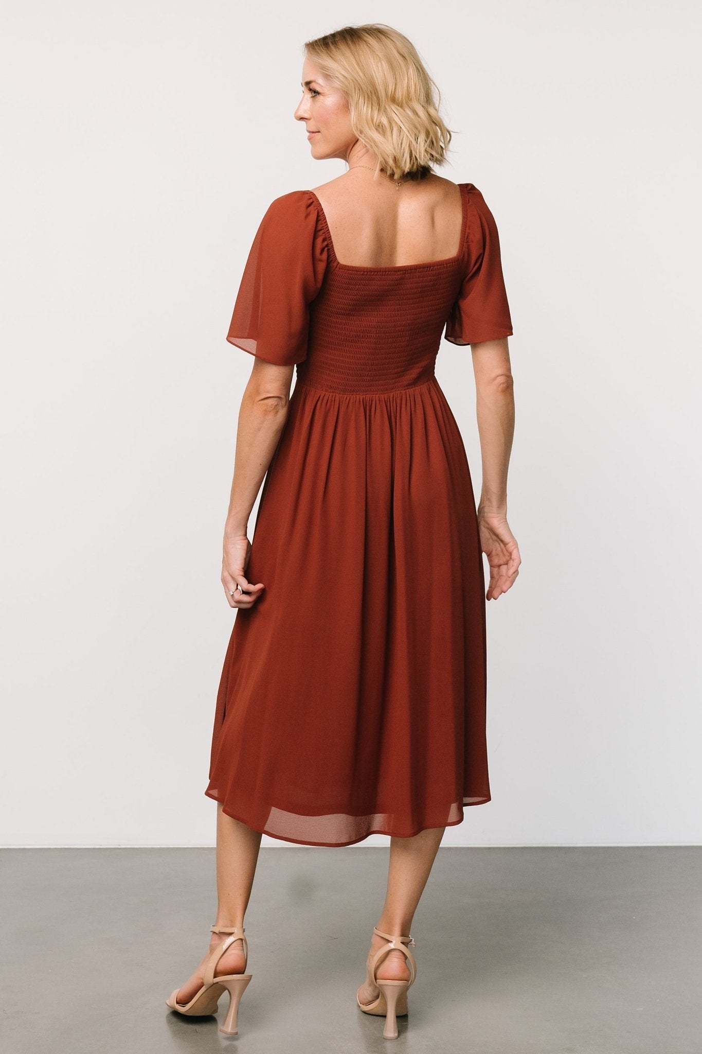 Colette Sweetheart Midi Dress | Cinnamon