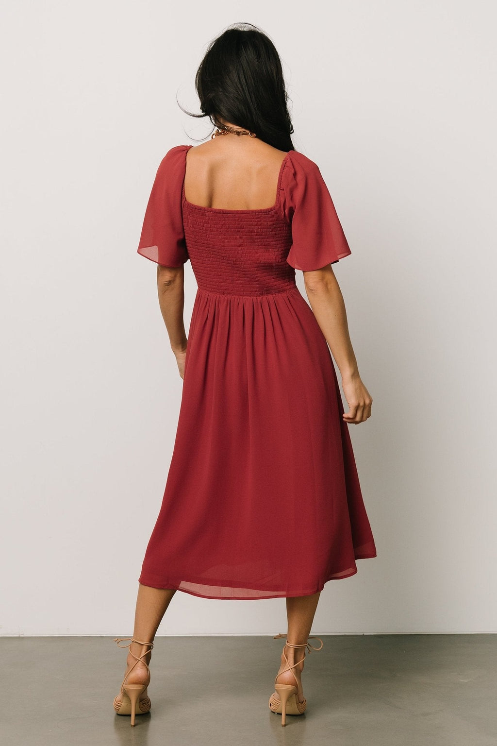 Colette Sweetheart Midi Dress | Terracotta