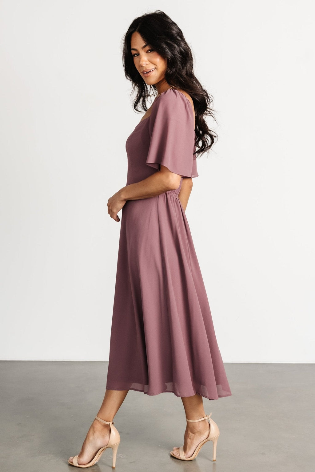 Colette Sweetheart Midi Dress | Vintage Plum