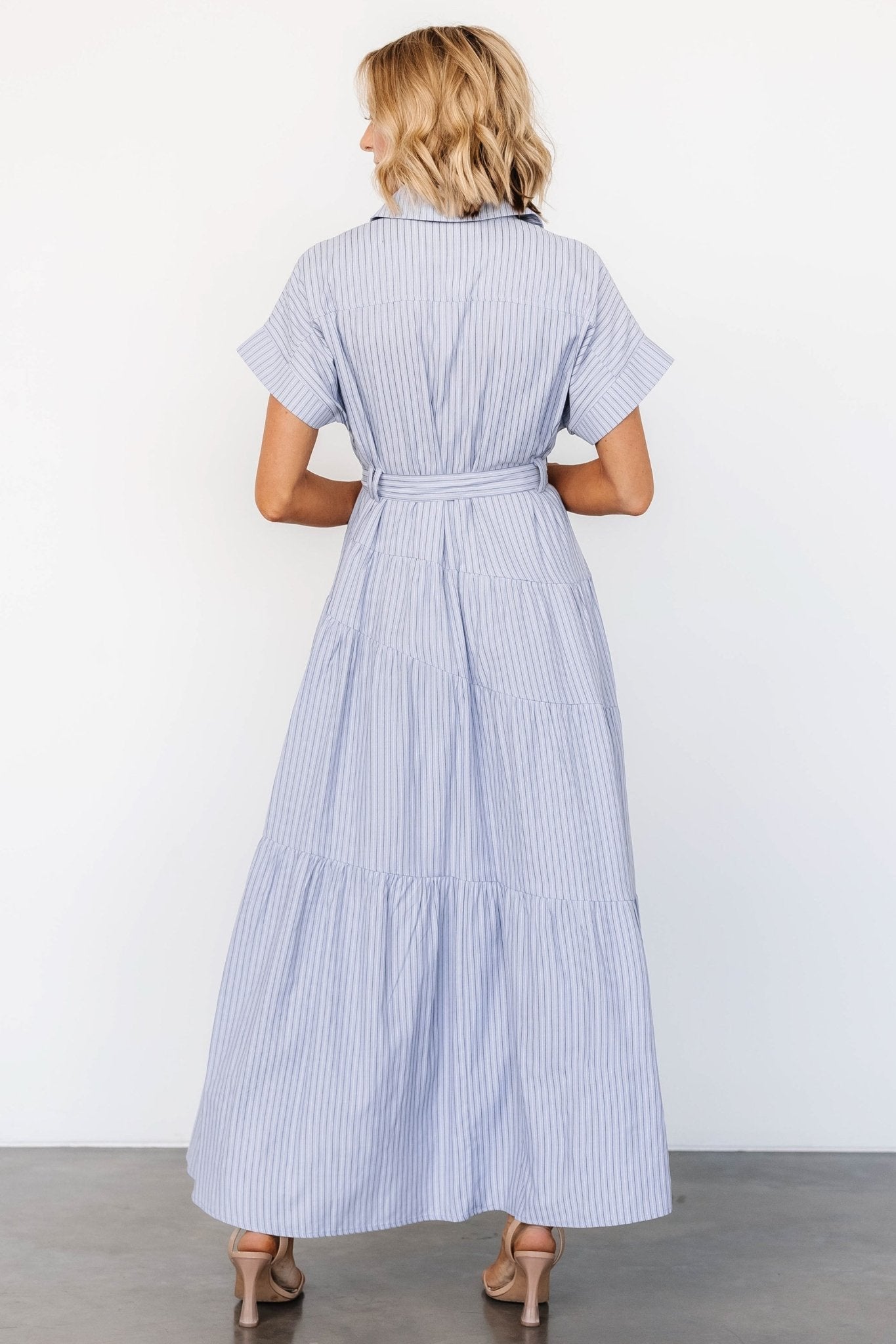 Covey Button Up Maxi Dress | Blue Stripe