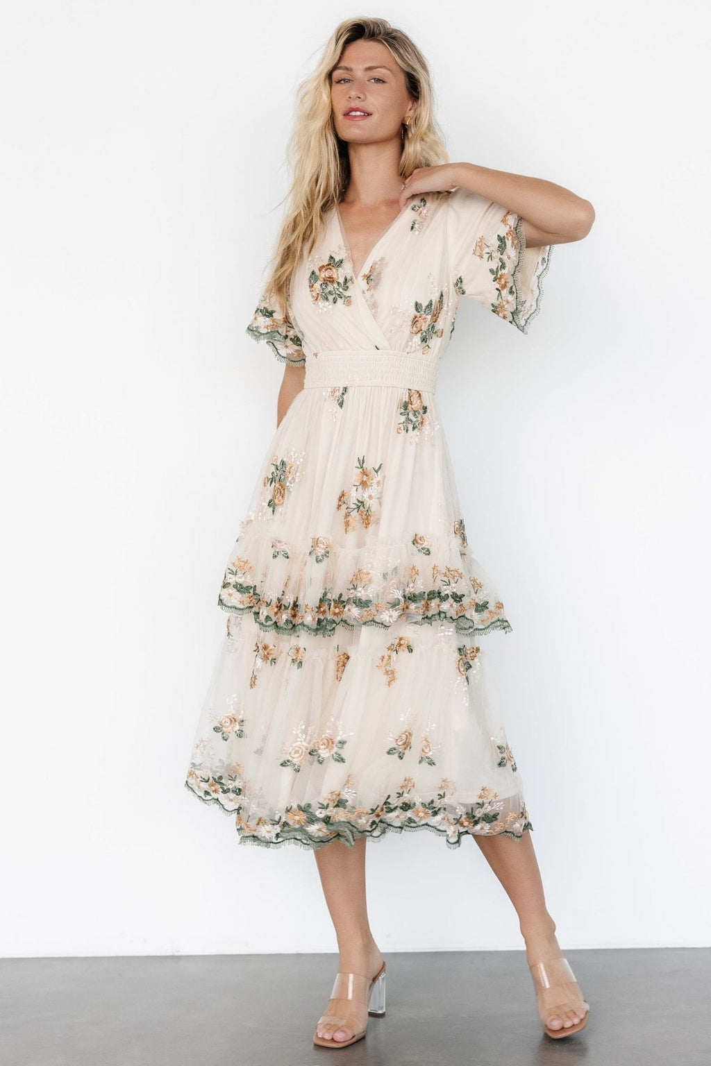 Cynthia Midi Dress | Cream Floral