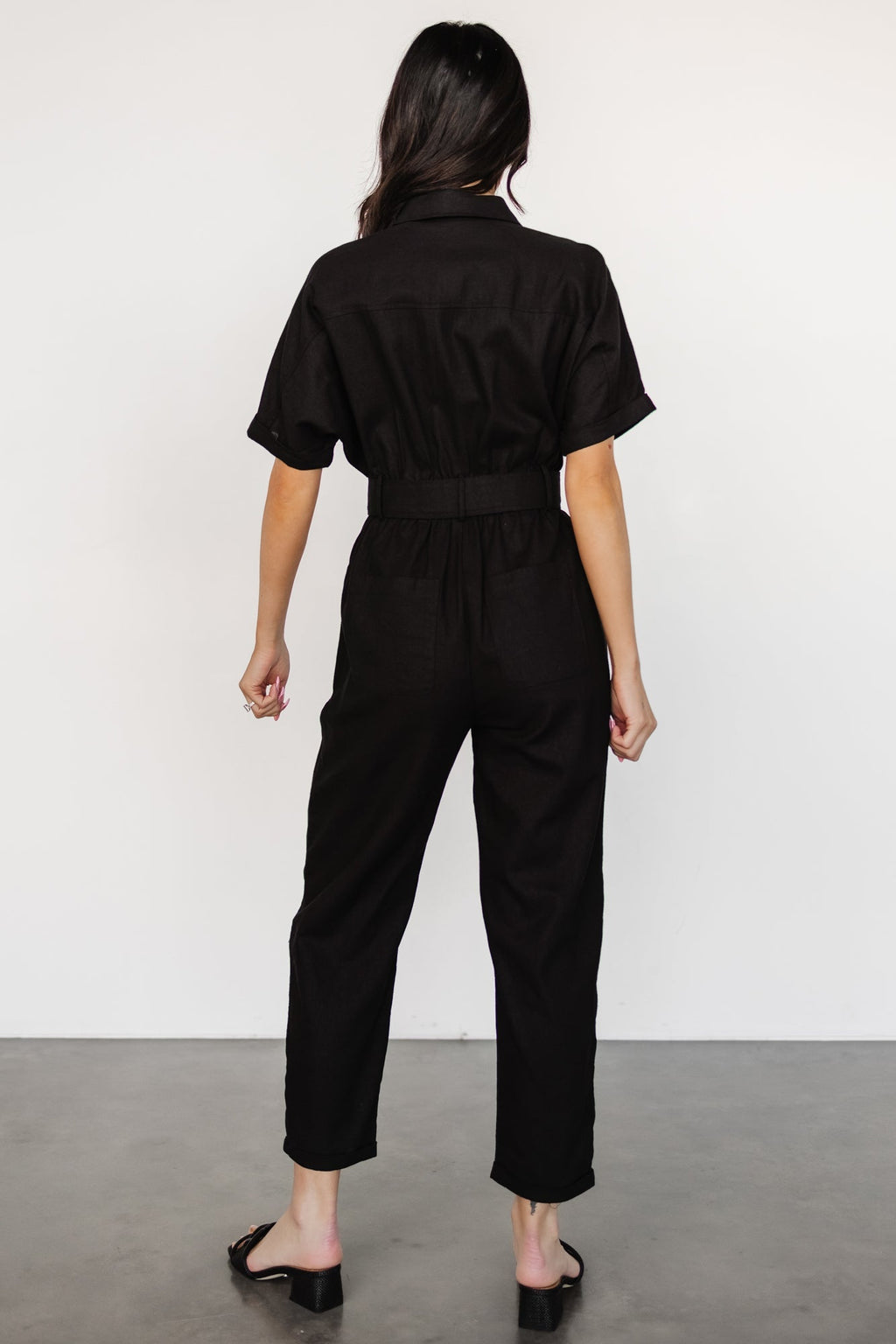 Dallas Button Up Jumpsuit | Black