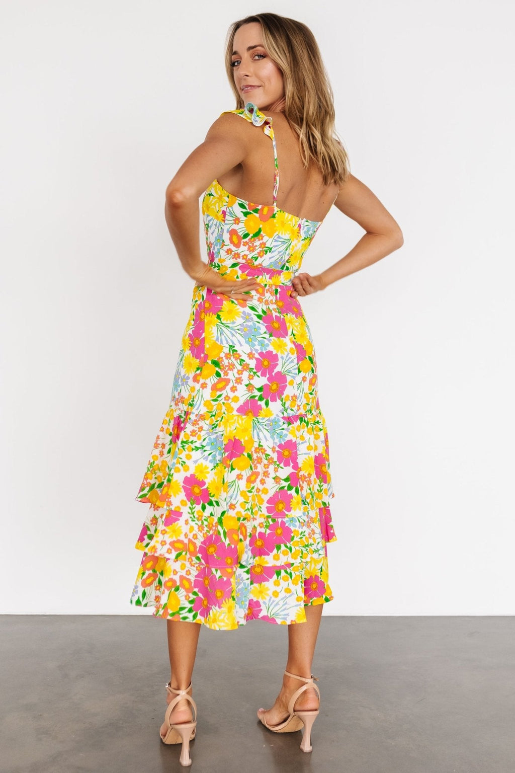 Dani Ruffle Tiered Midi Dress | Multi Floral