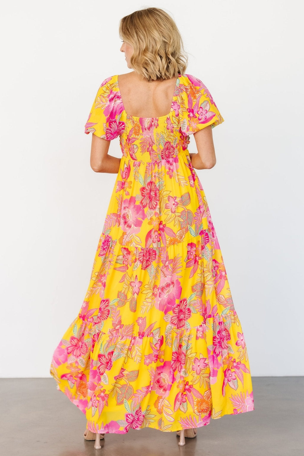 Darla Maxi Dress | Yellow + Pink Floral