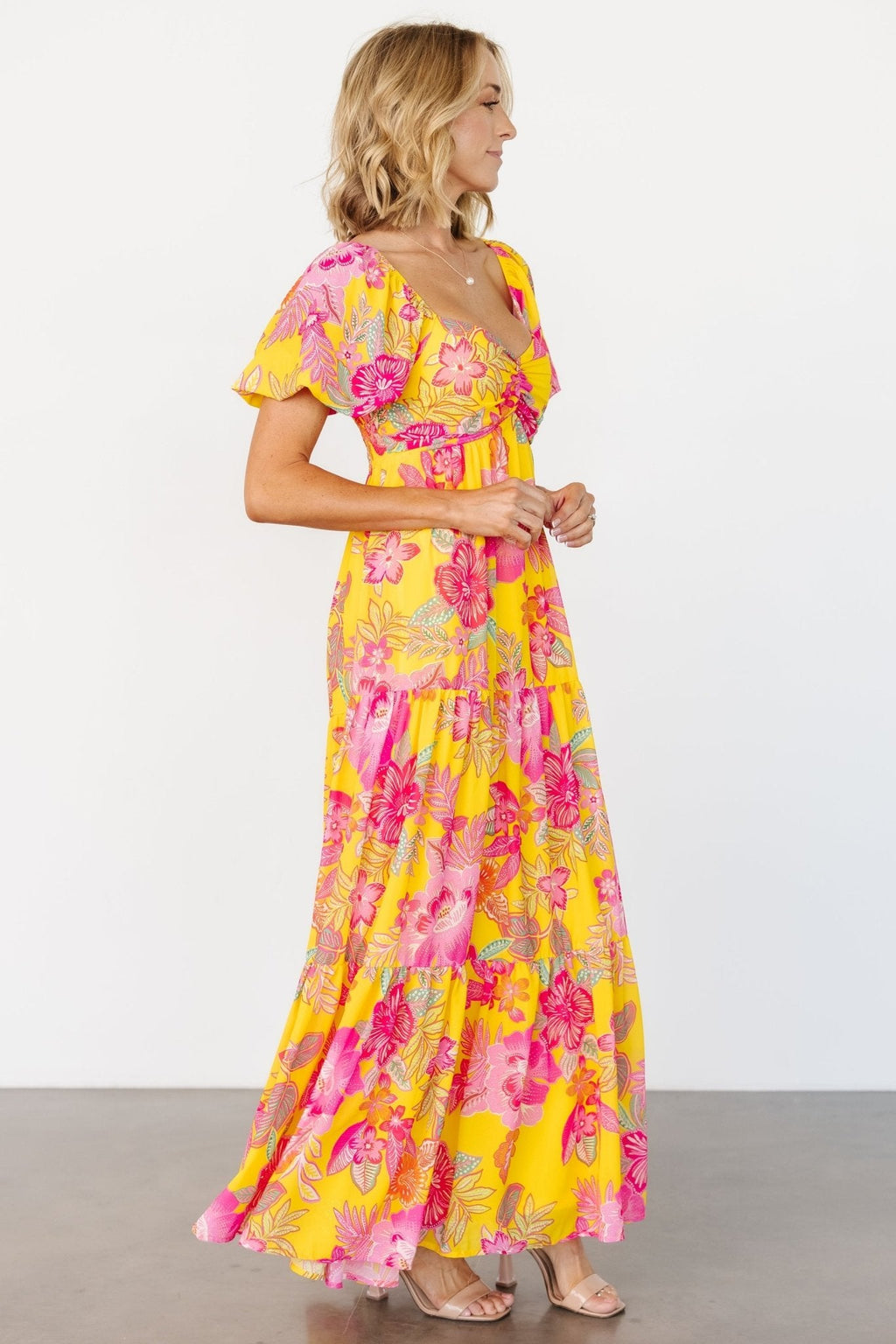 Darla Maxi Dress | Yellow + Pink Floral