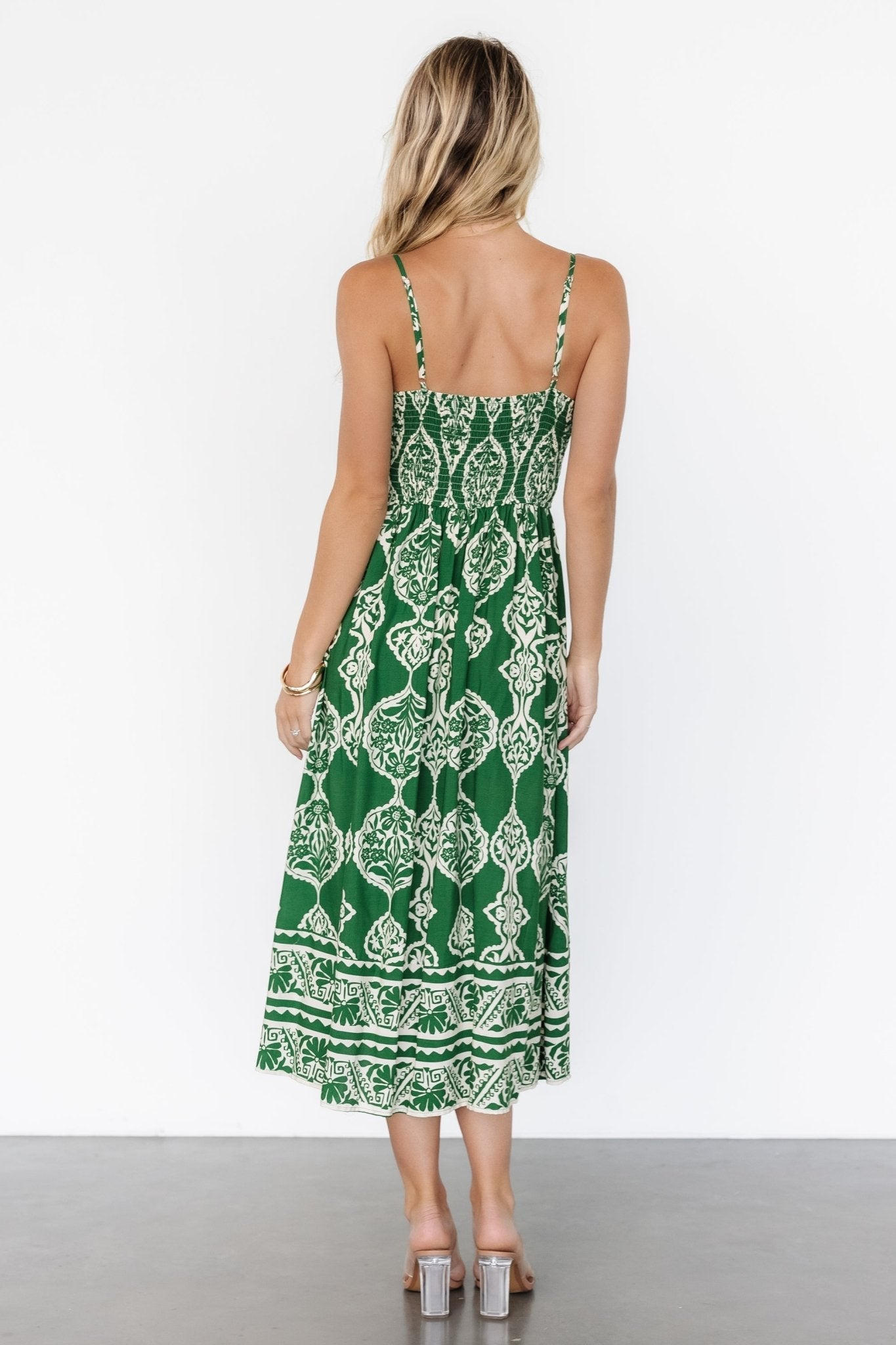 Delia Midi Dress | Green Print