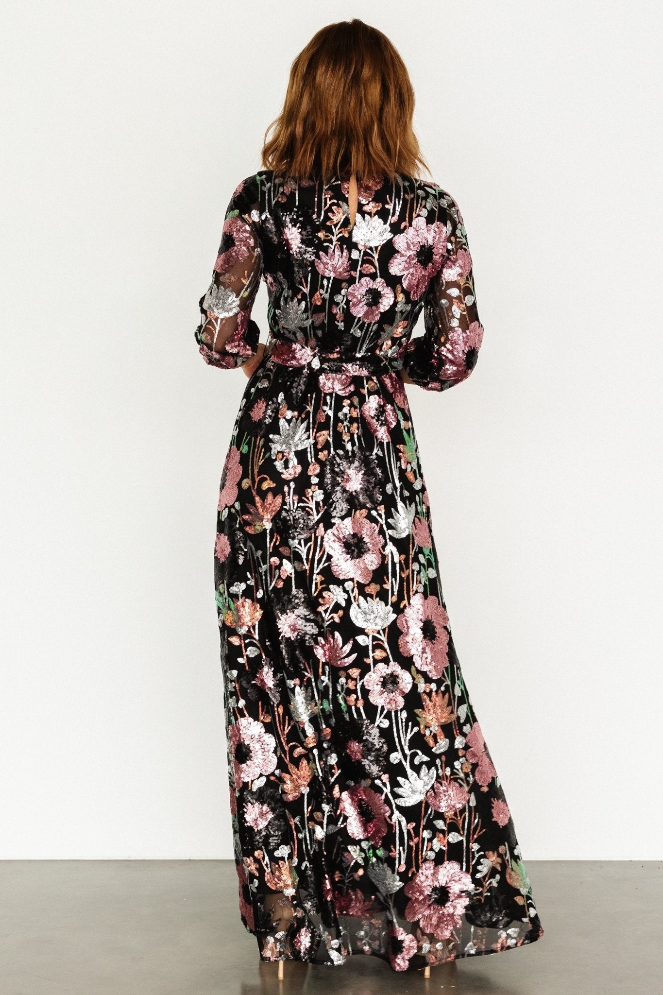 Destiny Sequin Maxi Dress | Black Multi