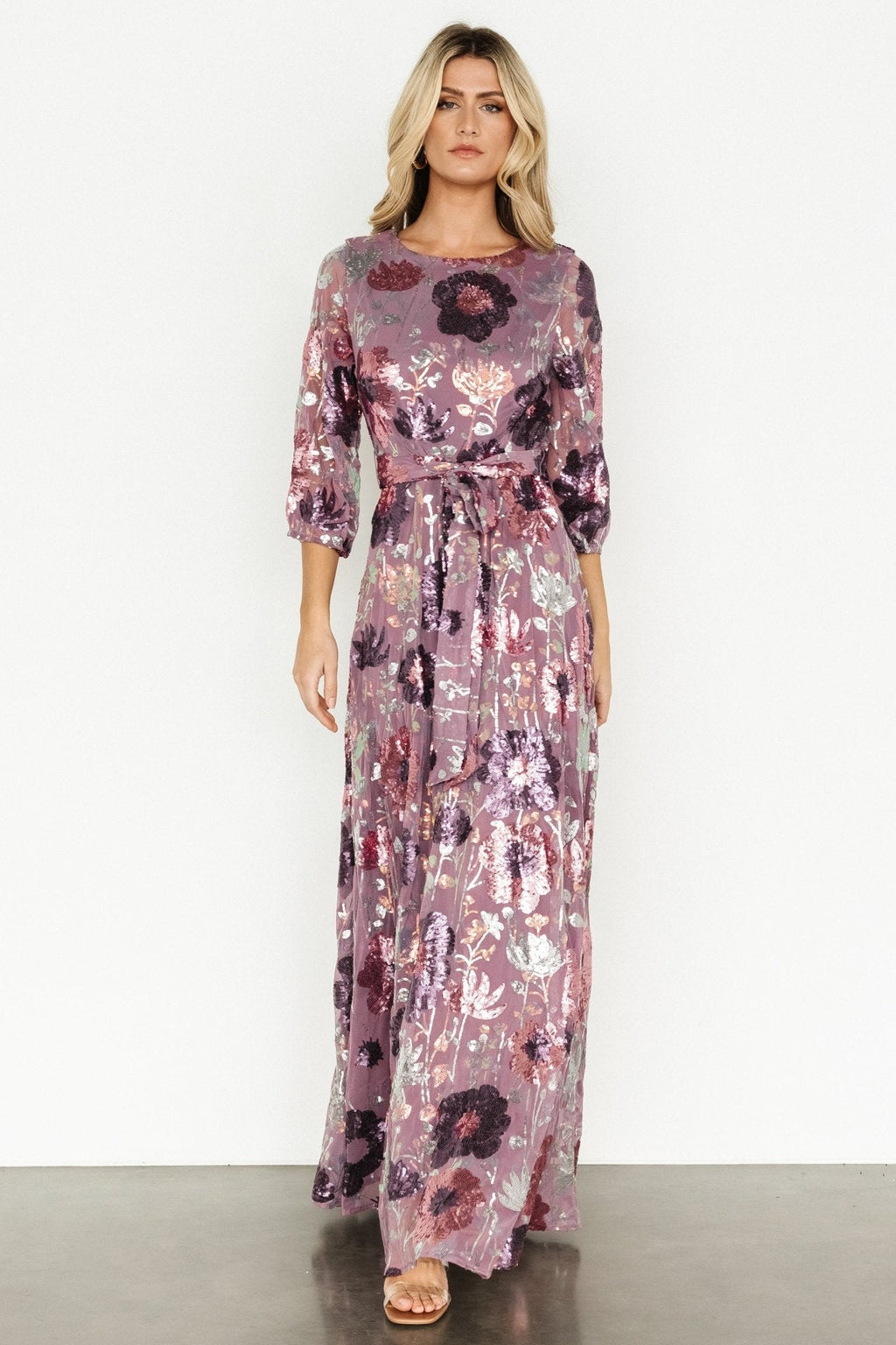 Destiny Sequin Maxi Dress | Lilac Floral