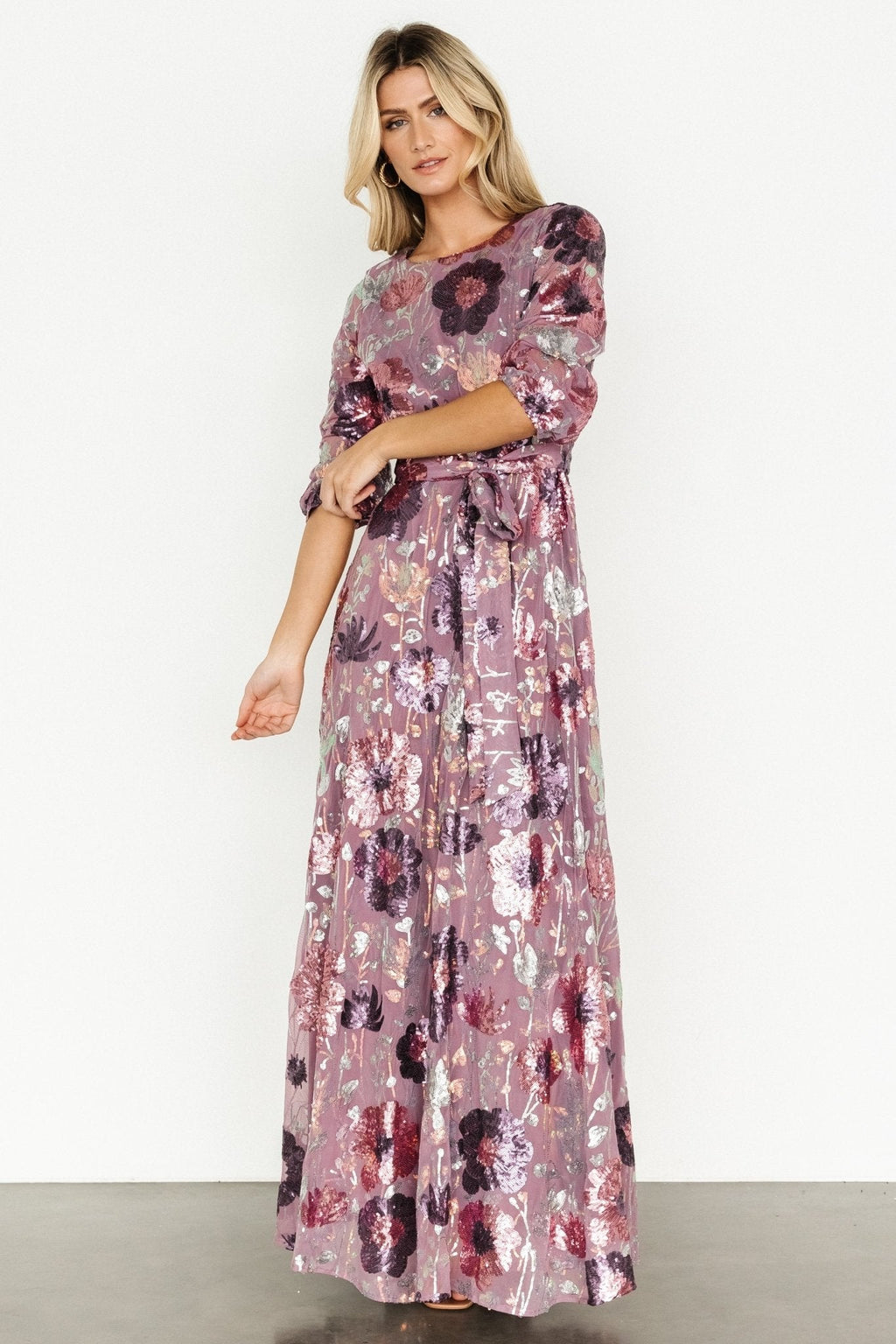 Destiny Sequin Maxi Dress | Lilac Floral