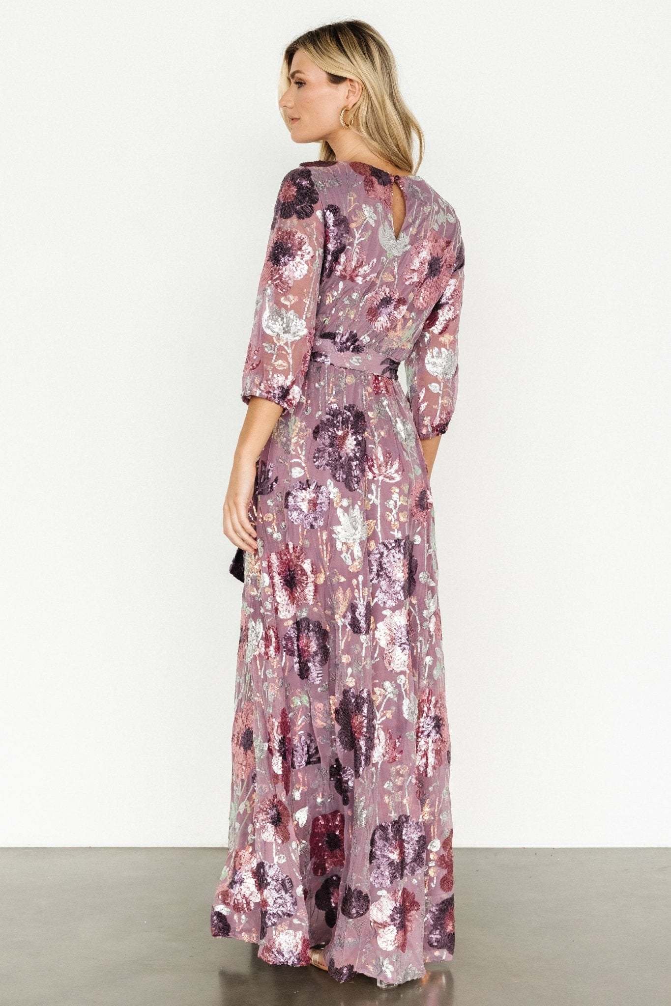 Destiny Sequin Maxi Dress | Lilac Floral