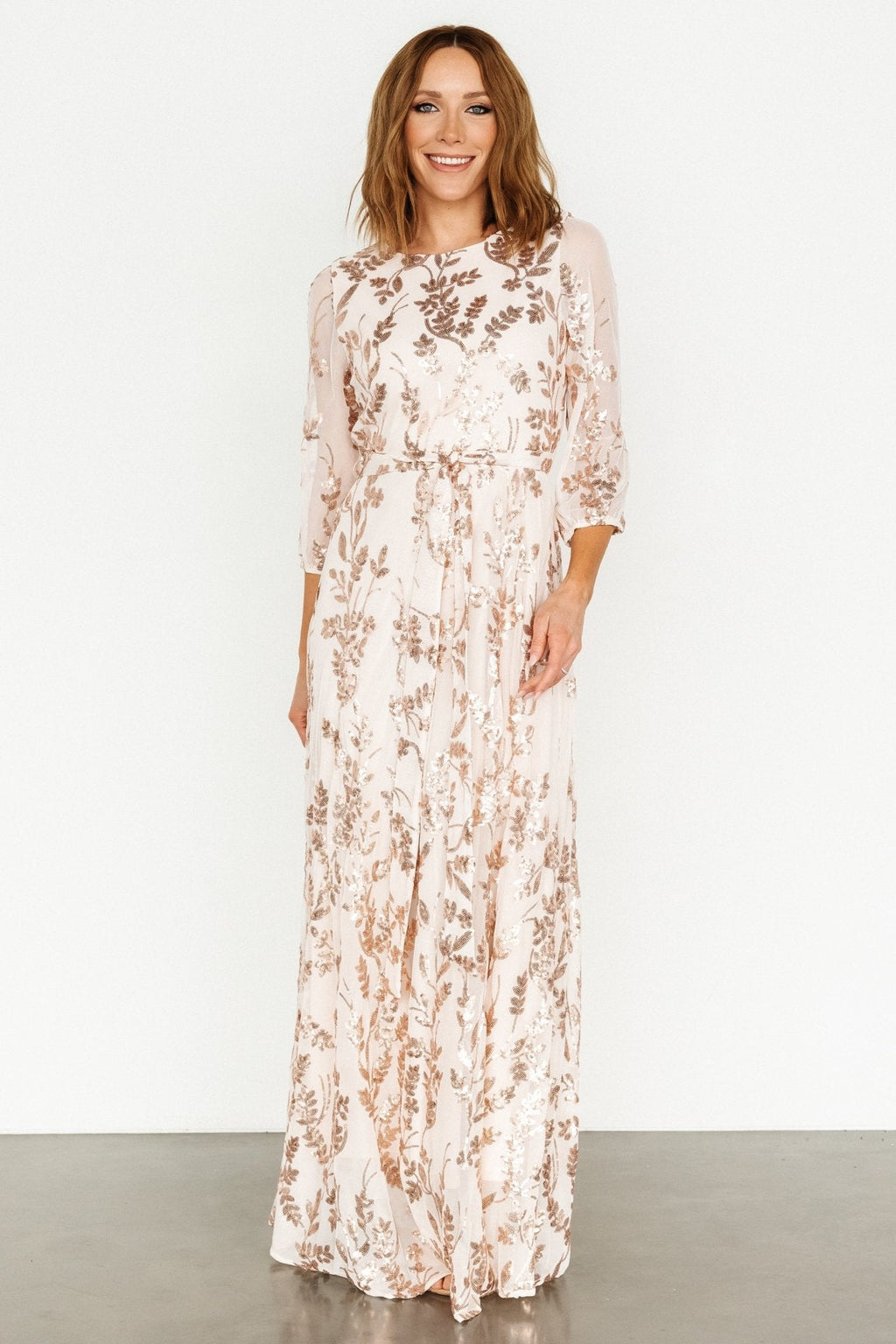 Destiny Sequin Maxi Dress | Rose Gold