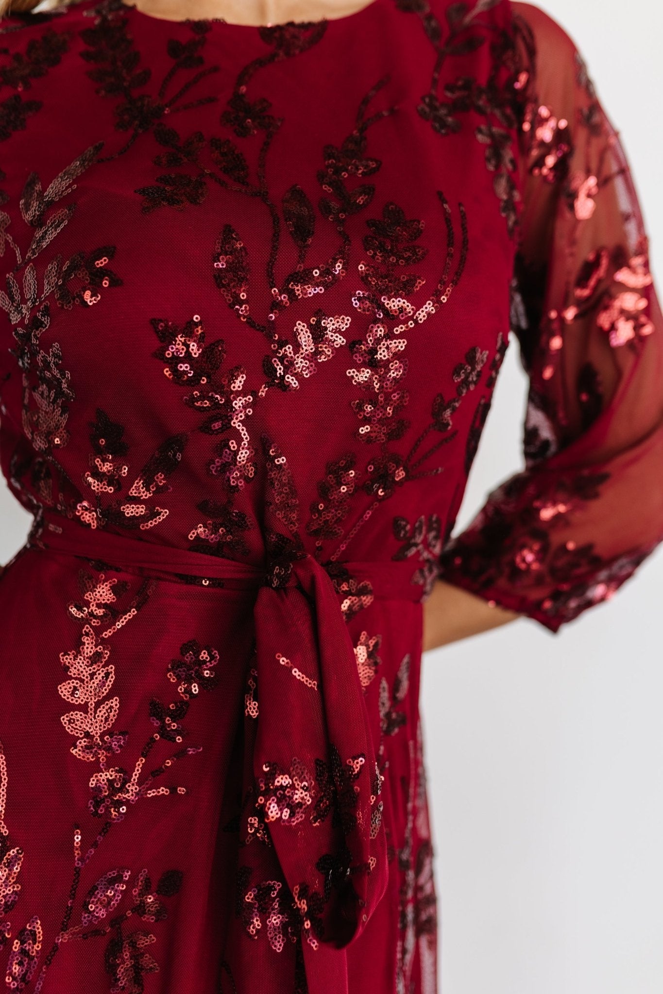 Destiny Sequin Maxi Dress | Wine