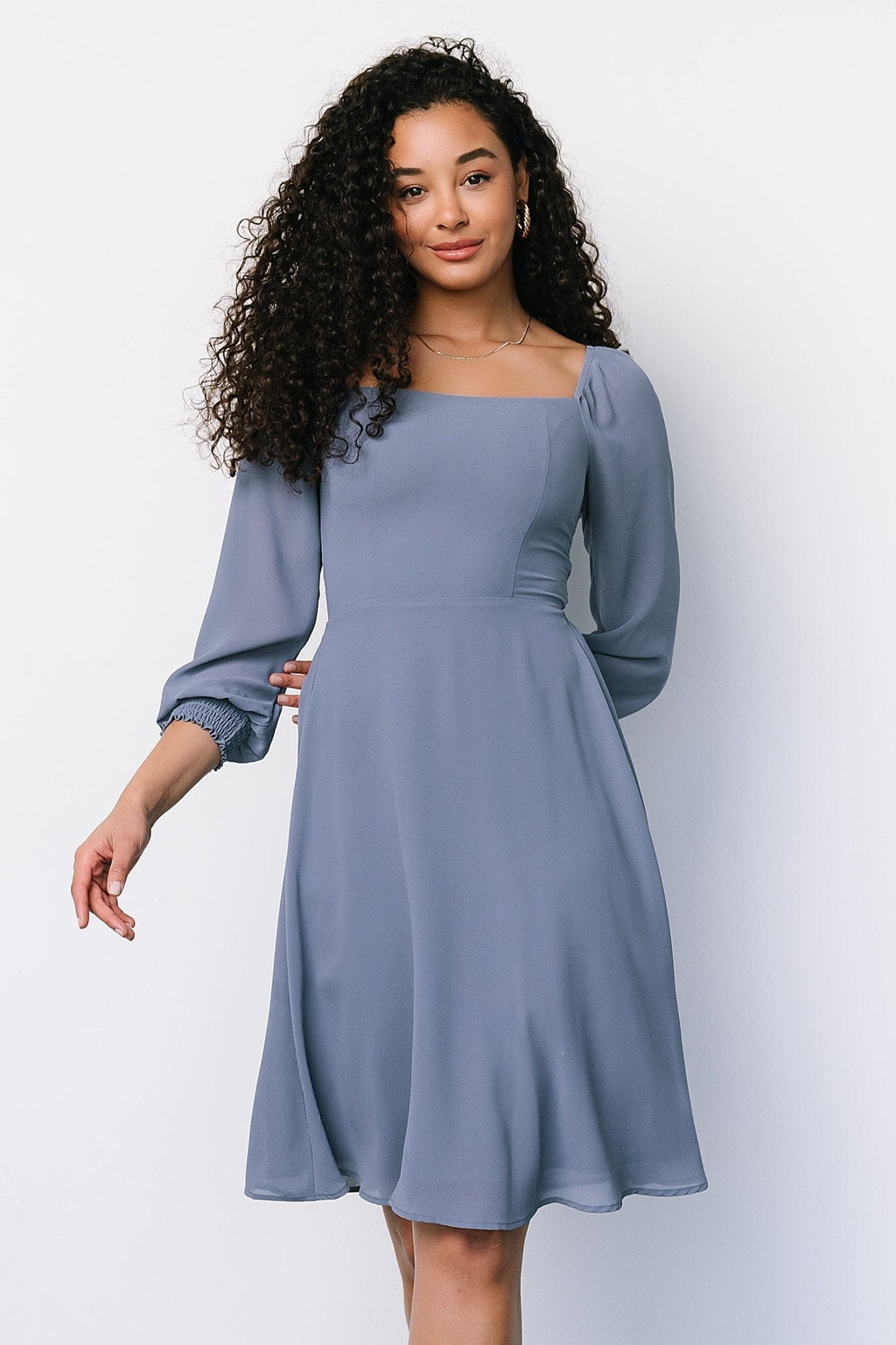 Elise Short Dress | Whisper Blue