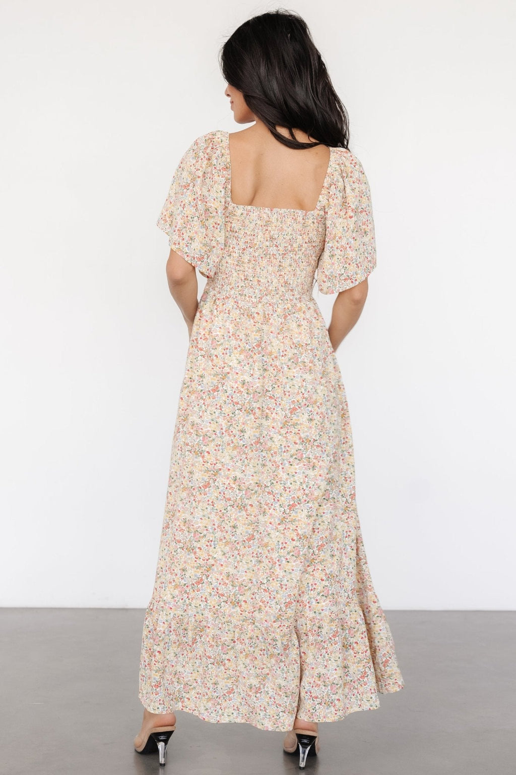 Ellory Smocked Midi Dress | Golden Multi Floral