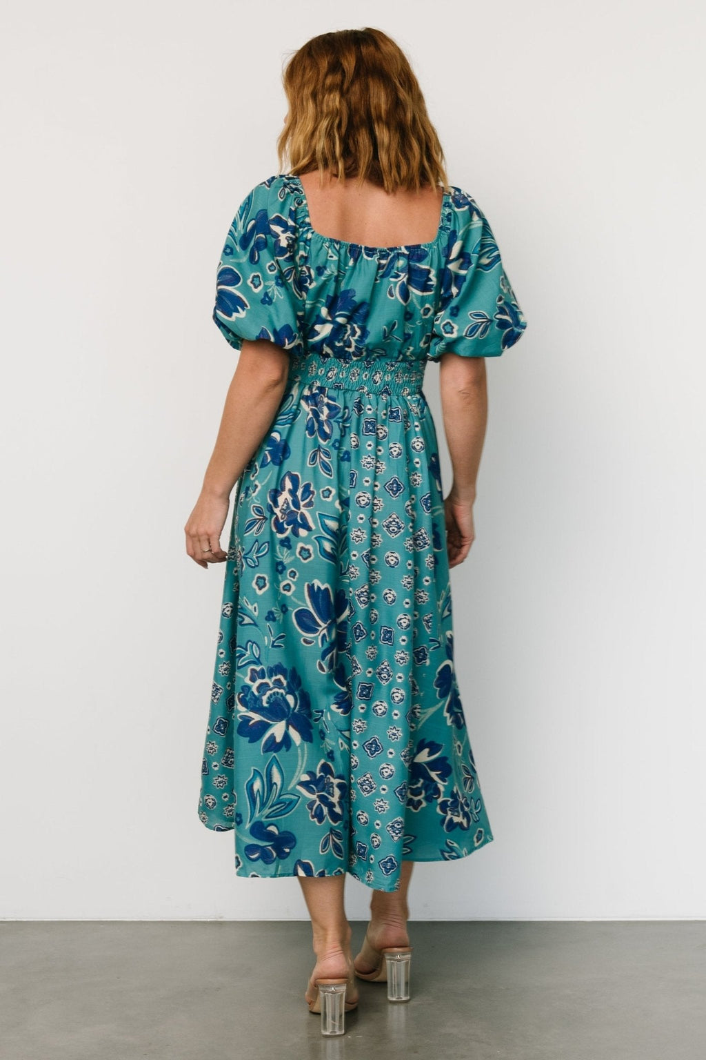 Elyse Midi Dress | Teal + Blue Multi