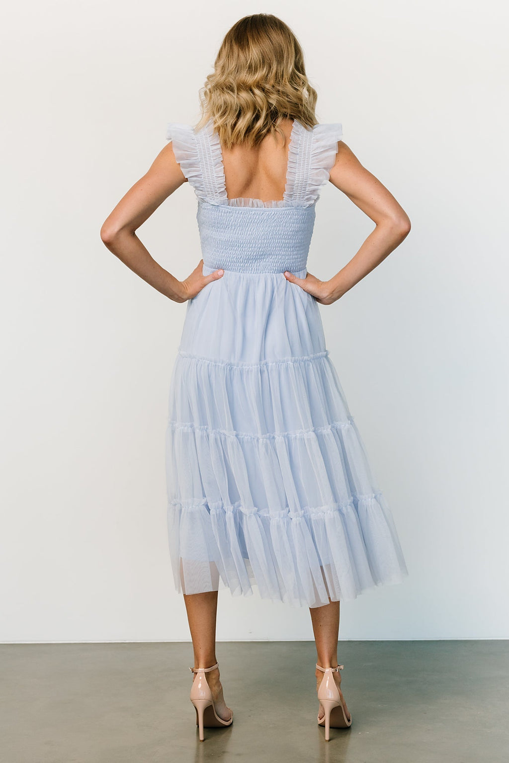 Emma Smocked Tulle Dress | Light Blue
