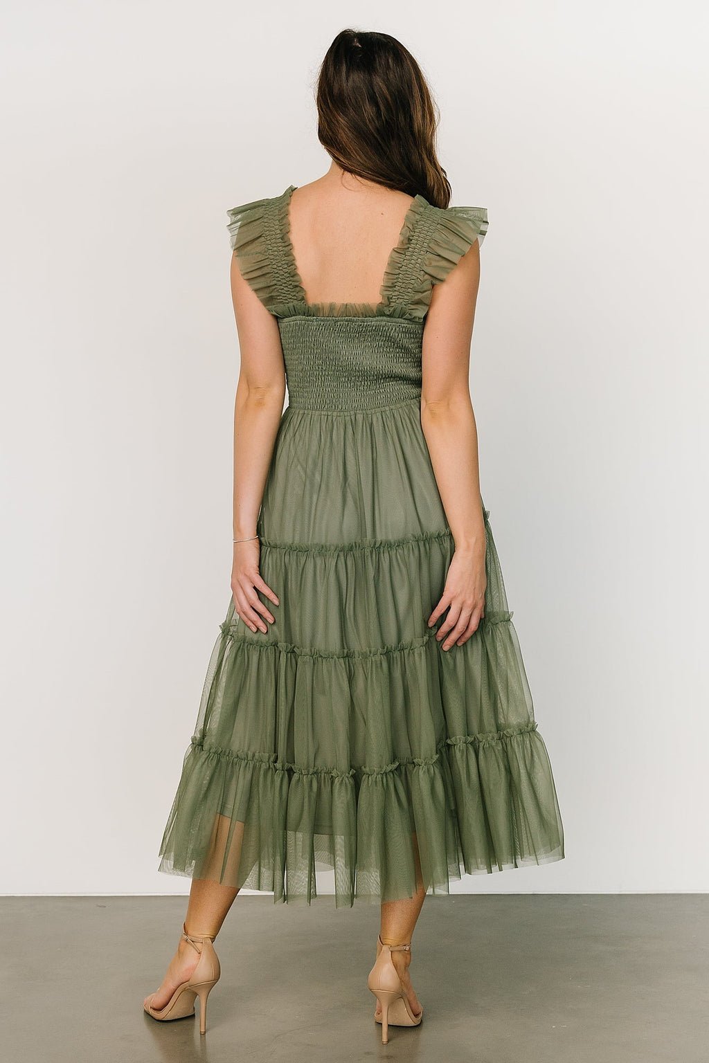 Emma Smocked Tulle Dress | Sage
