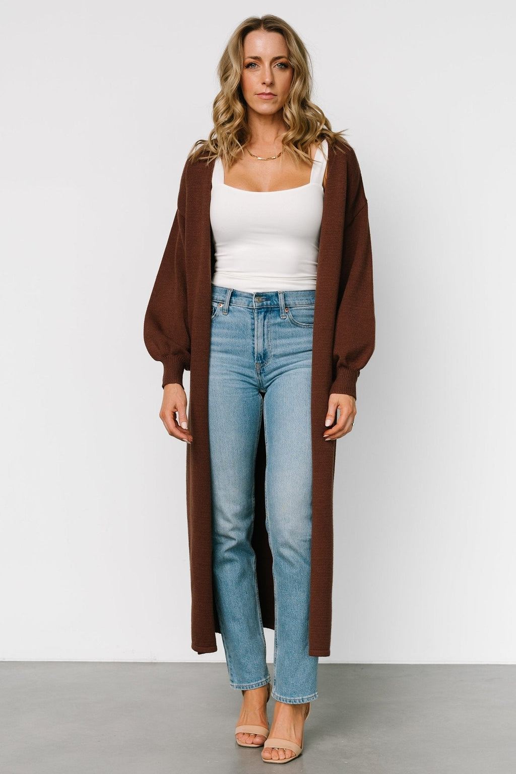 Ethel Long Cardigan | Dark Brown