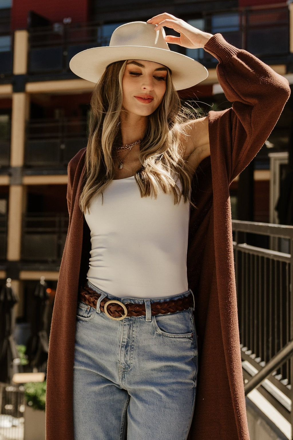 Ethel Long Cardigan | Dark Brown