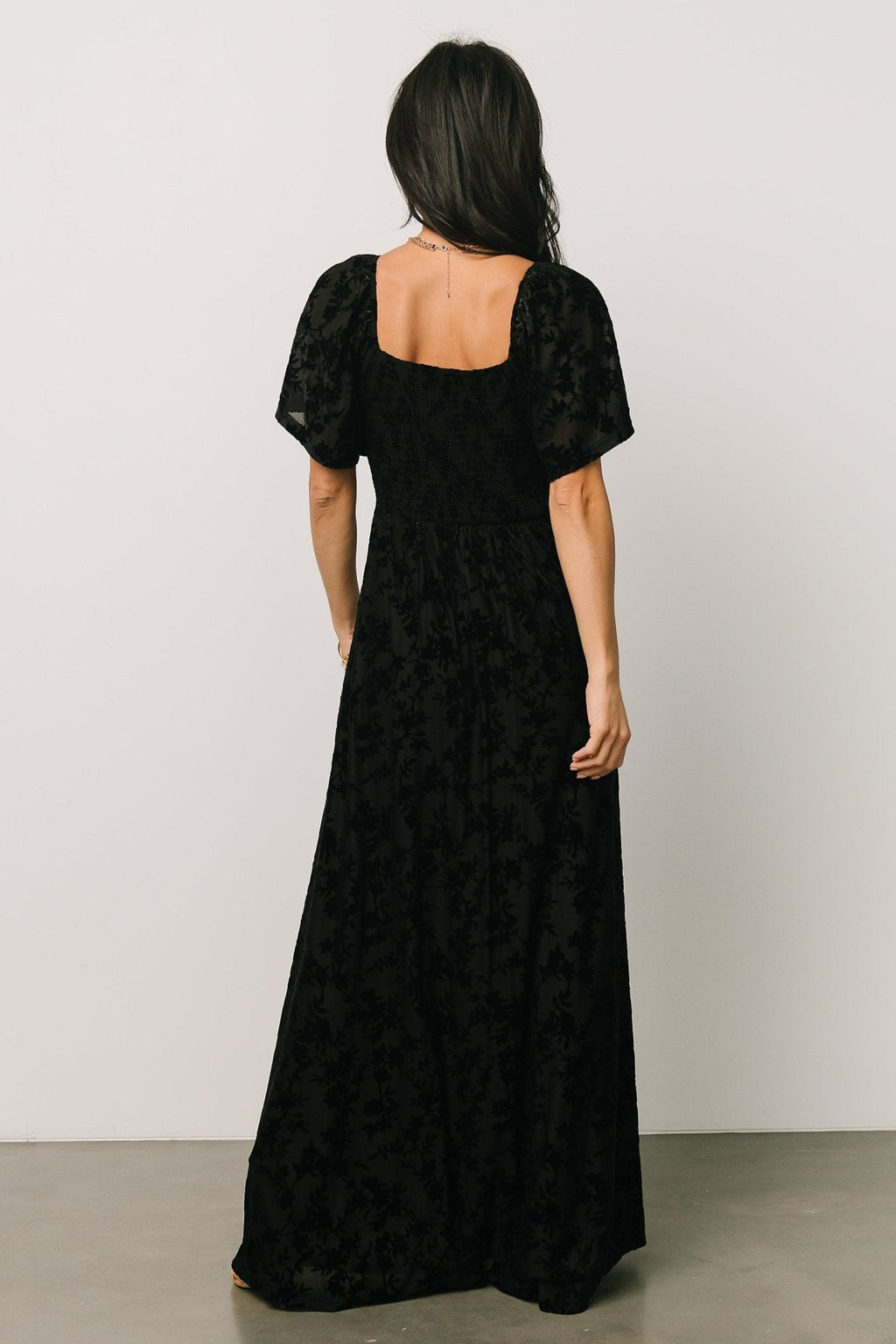 Everley Velvet Maxi Dress | Black