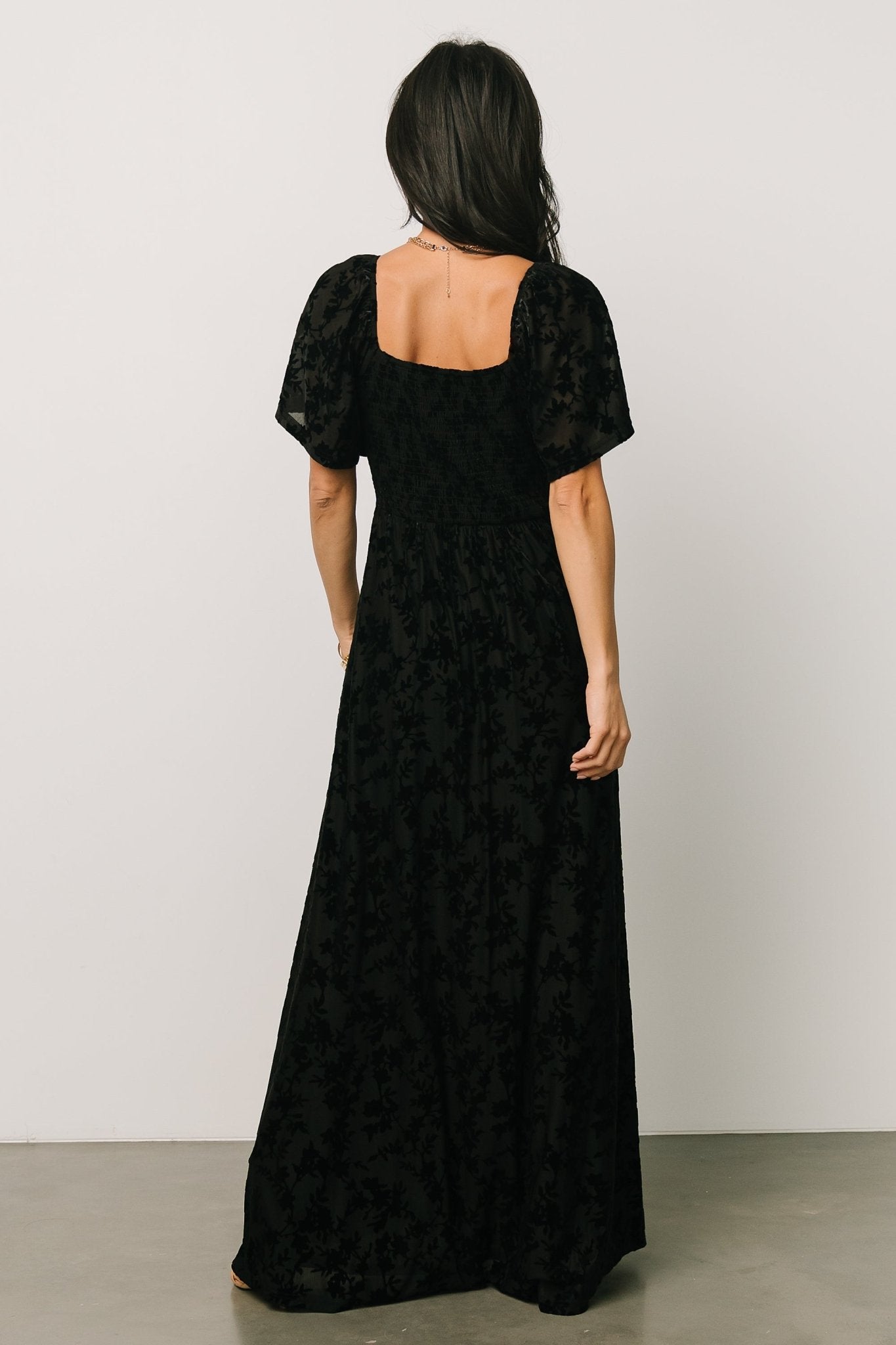 Everley Velvet Maxi Dress | Black