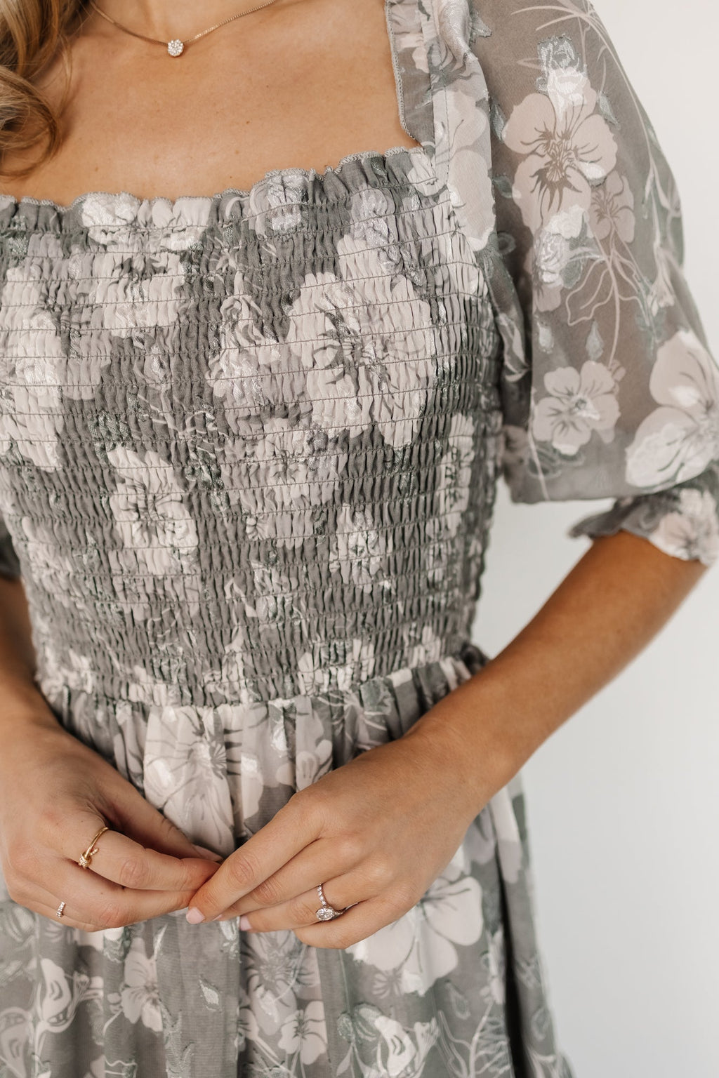 Fabian Jacquard Midi Dress | Dusty Sage
