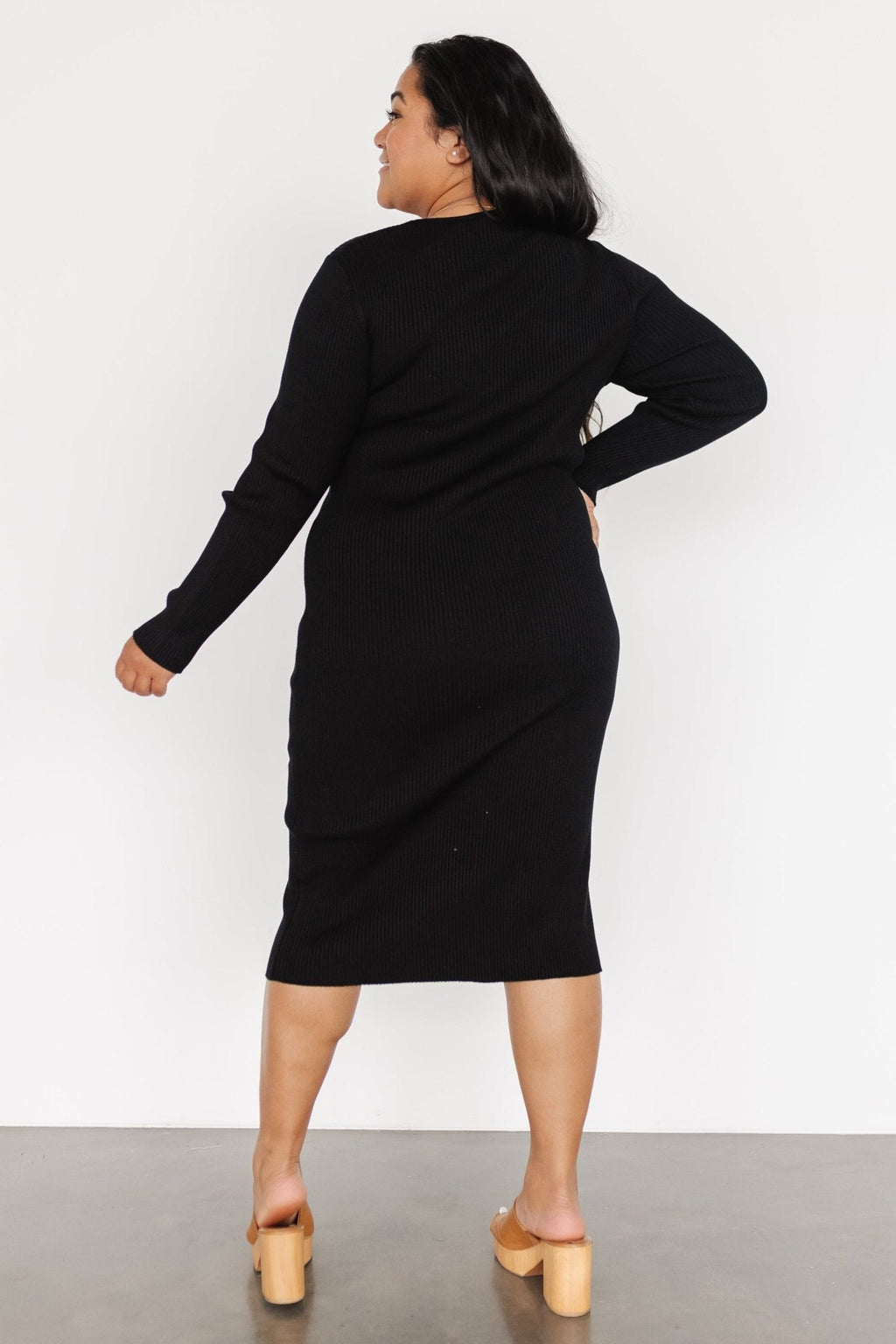 Fairmount Ribbed Midi Dress | Black