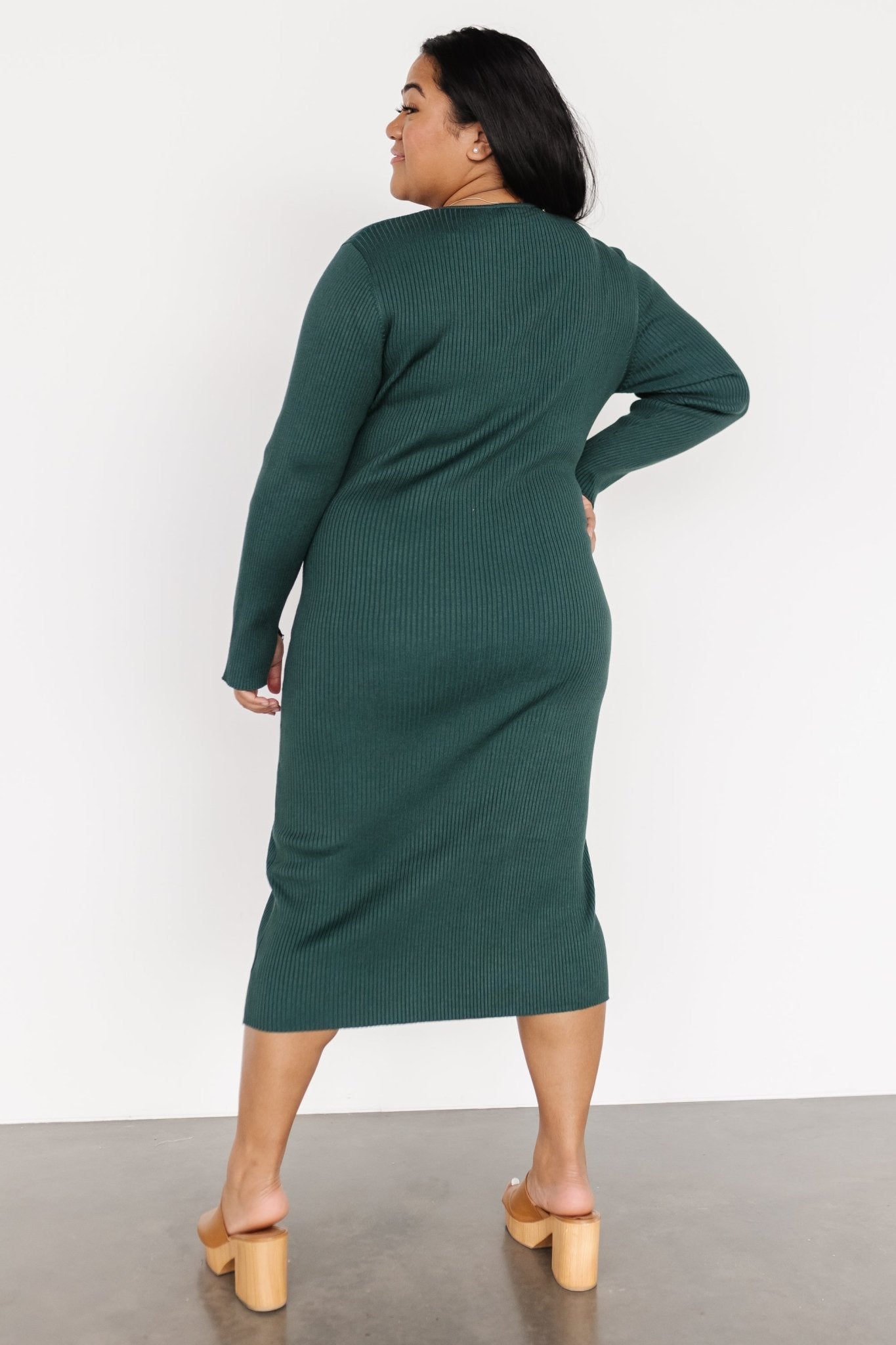Fairmount Ribbed Midi Dress | Green