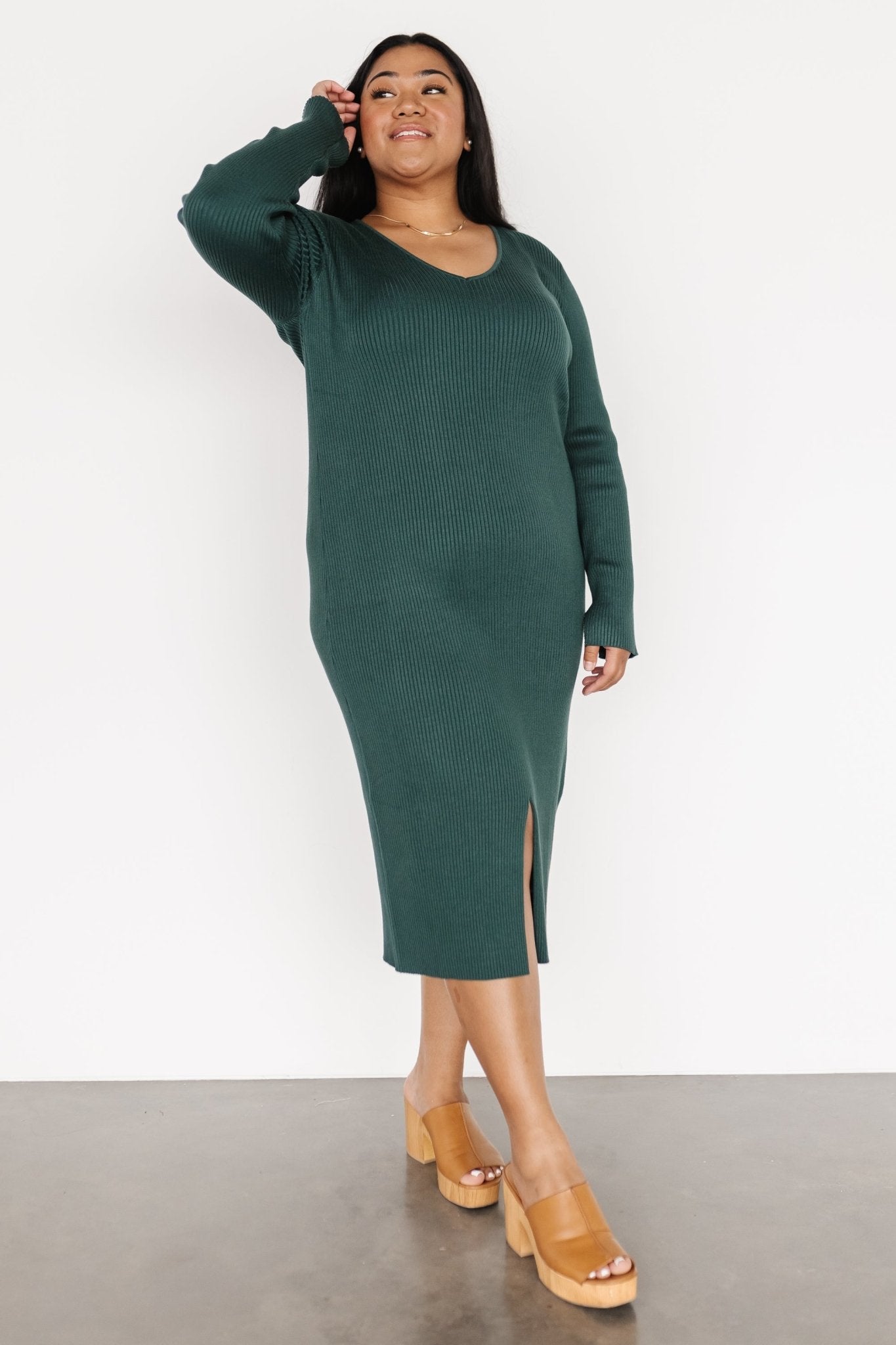Fairmount Ribbed Midi Dress | Green