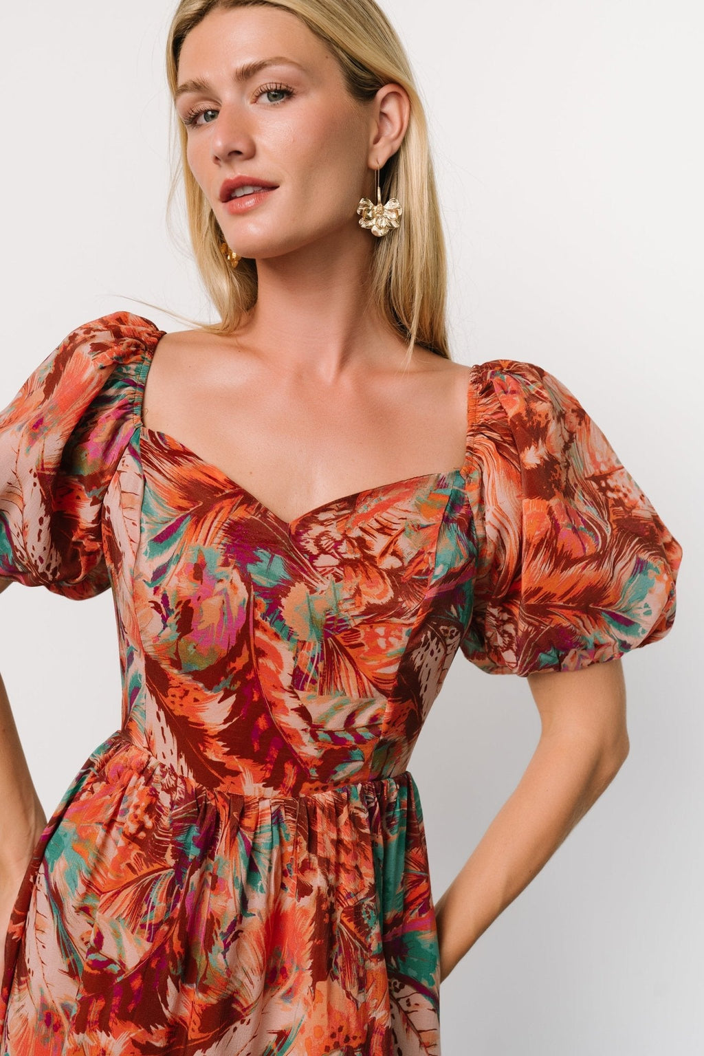 Ferentino Puff Sleeve Dress | Multi