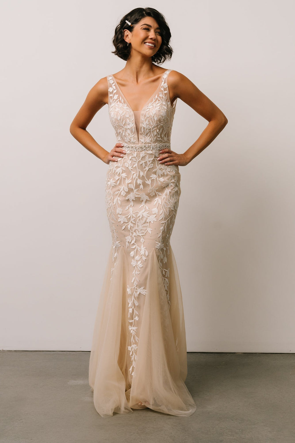 Fleurette Bridal Gown | Beige + Ivory