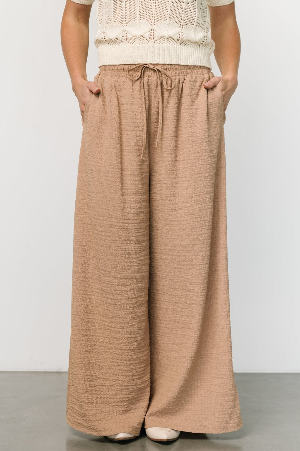 Florence Textured Pants | Beige