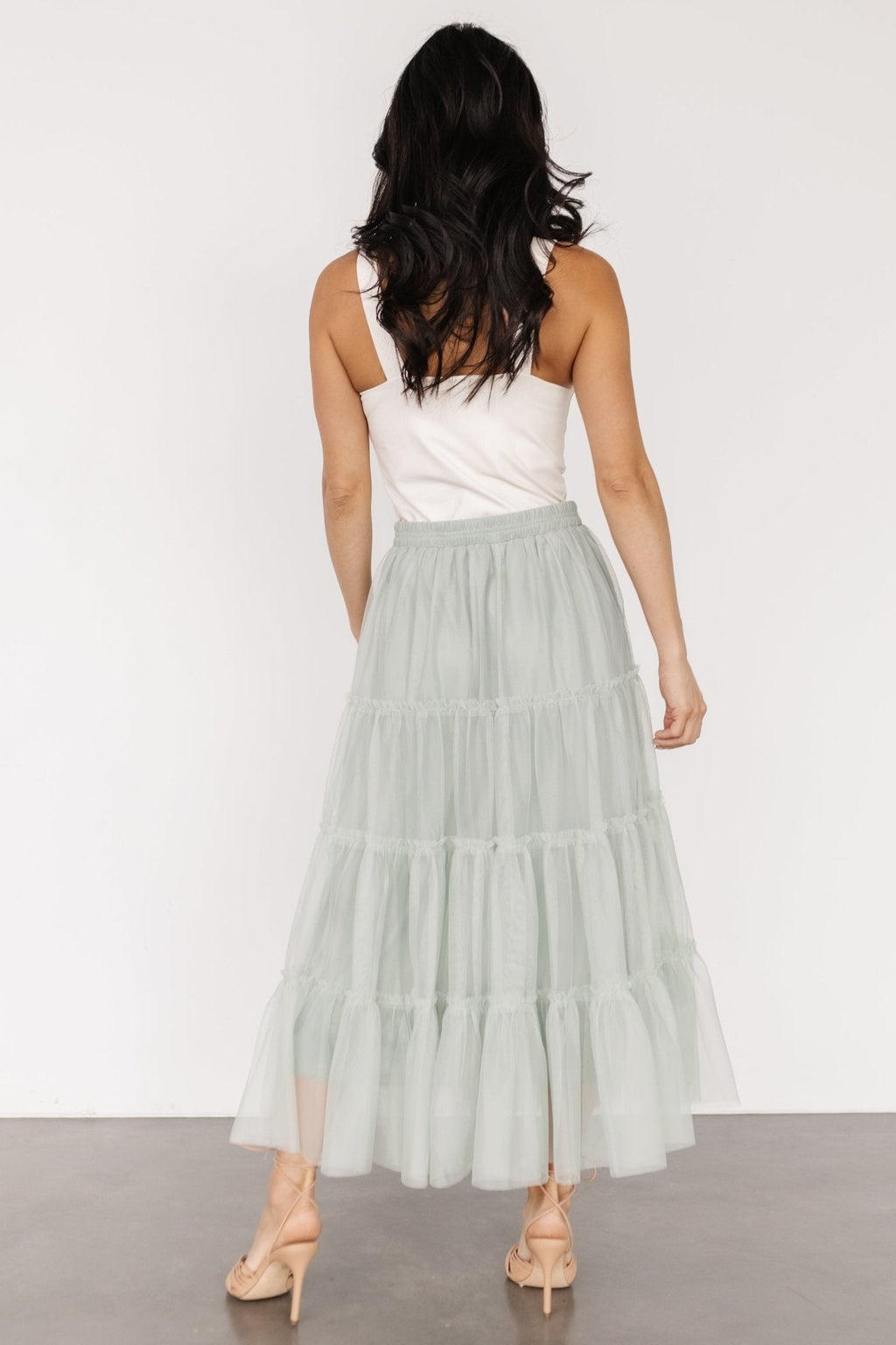 Galena Tulle Skirt | Light Sage