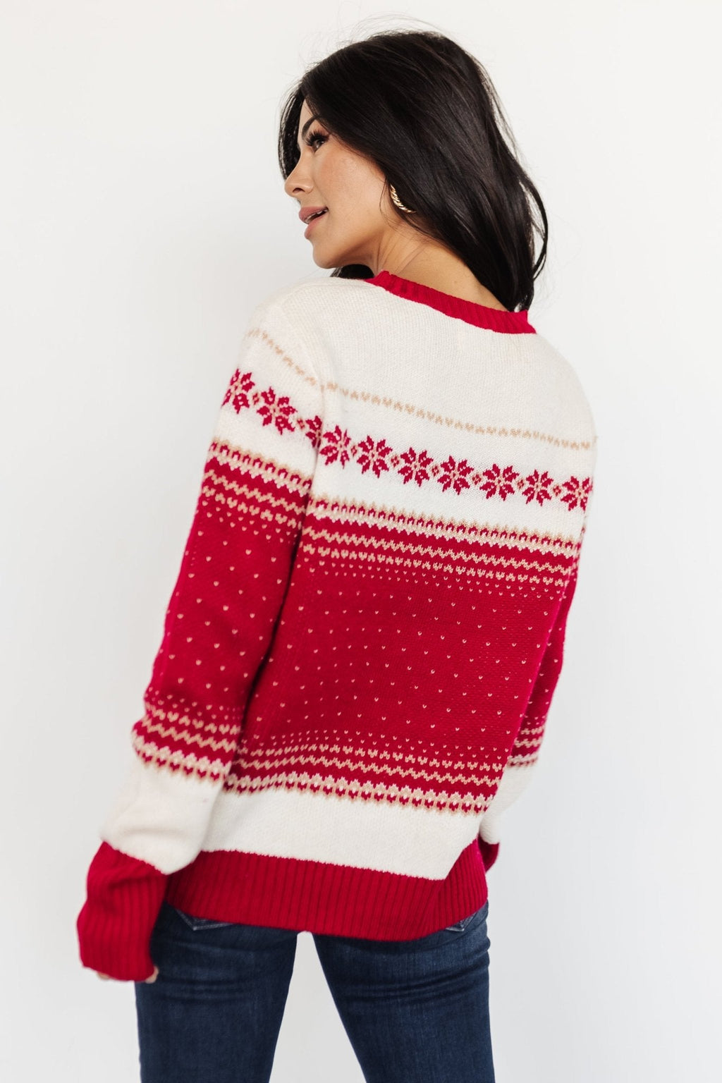 Griffin Knit Sweater | Red Multi