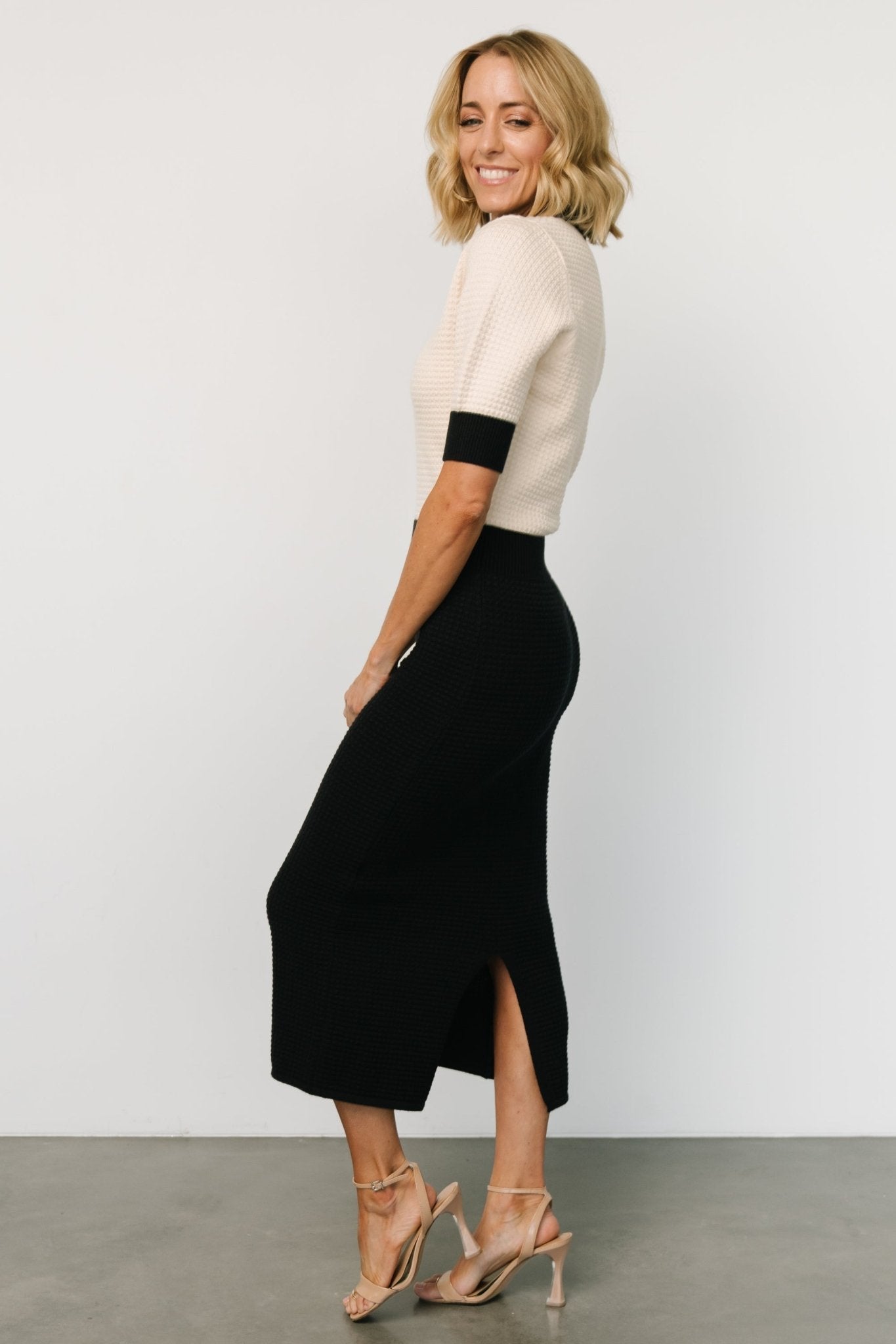 Gwendolyn Collared Midi Dress | Navy + Cream