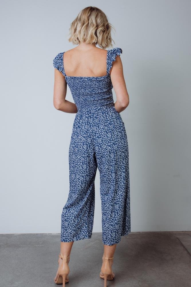 Hadley Smocked Jumpsuit | Navy