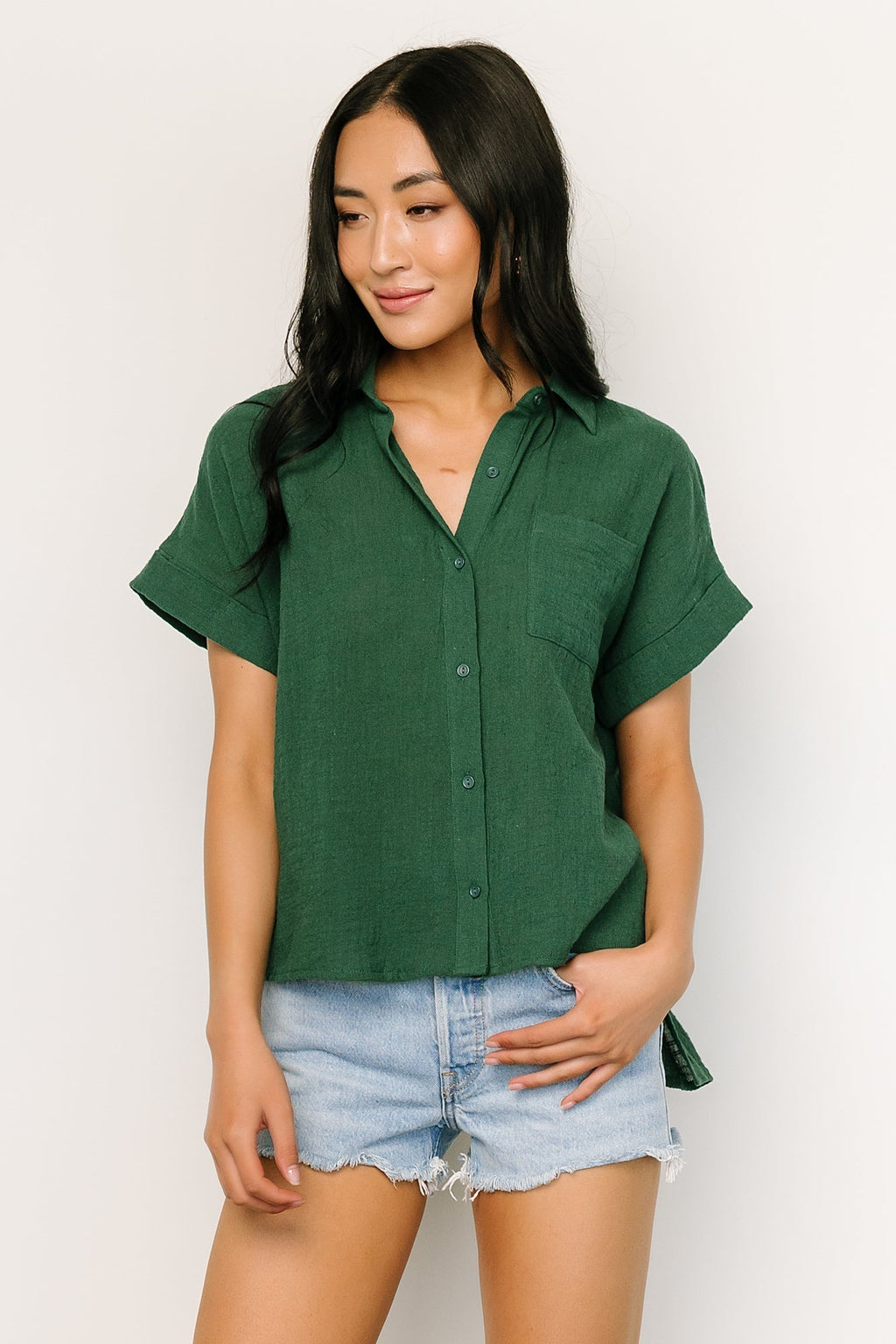 Hammond Short Sleeve Top | Dark Green