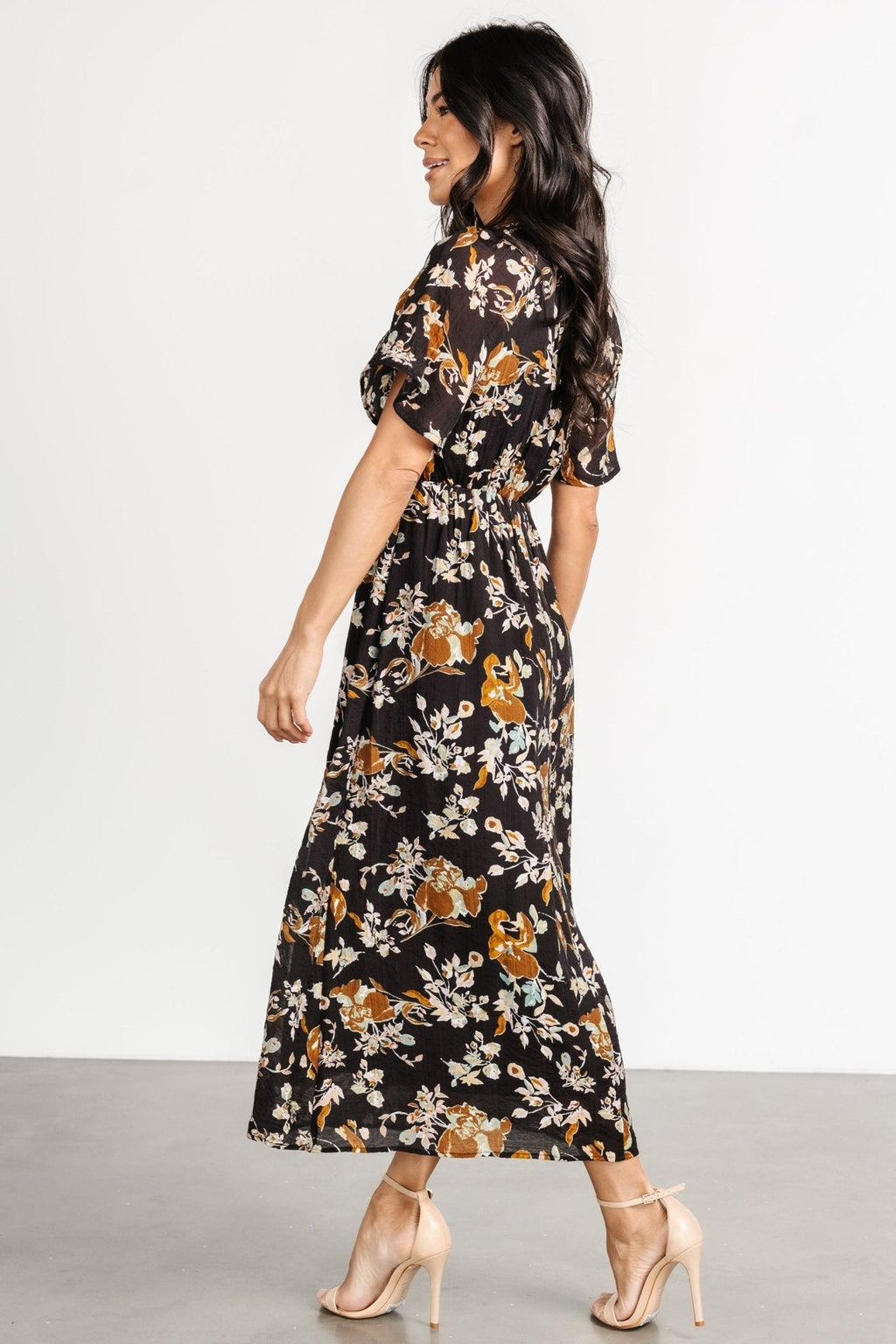 Hathaway Midi Dress | Black Floral
