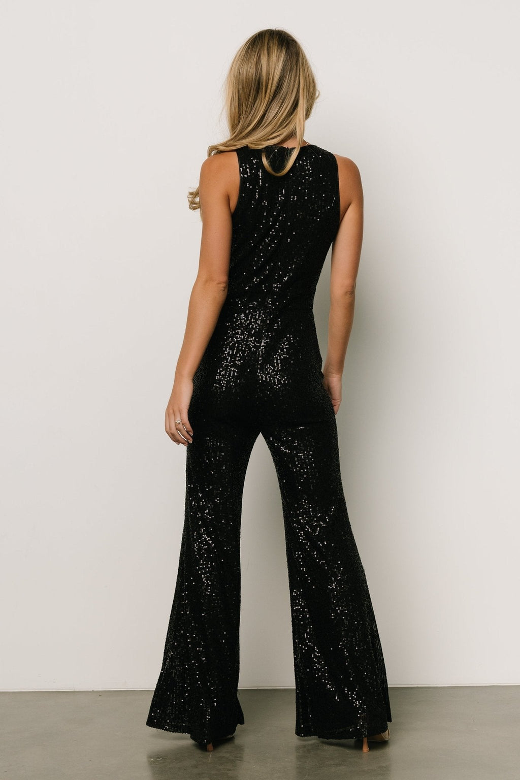 Hillary Sequin Jumpsuit | Black