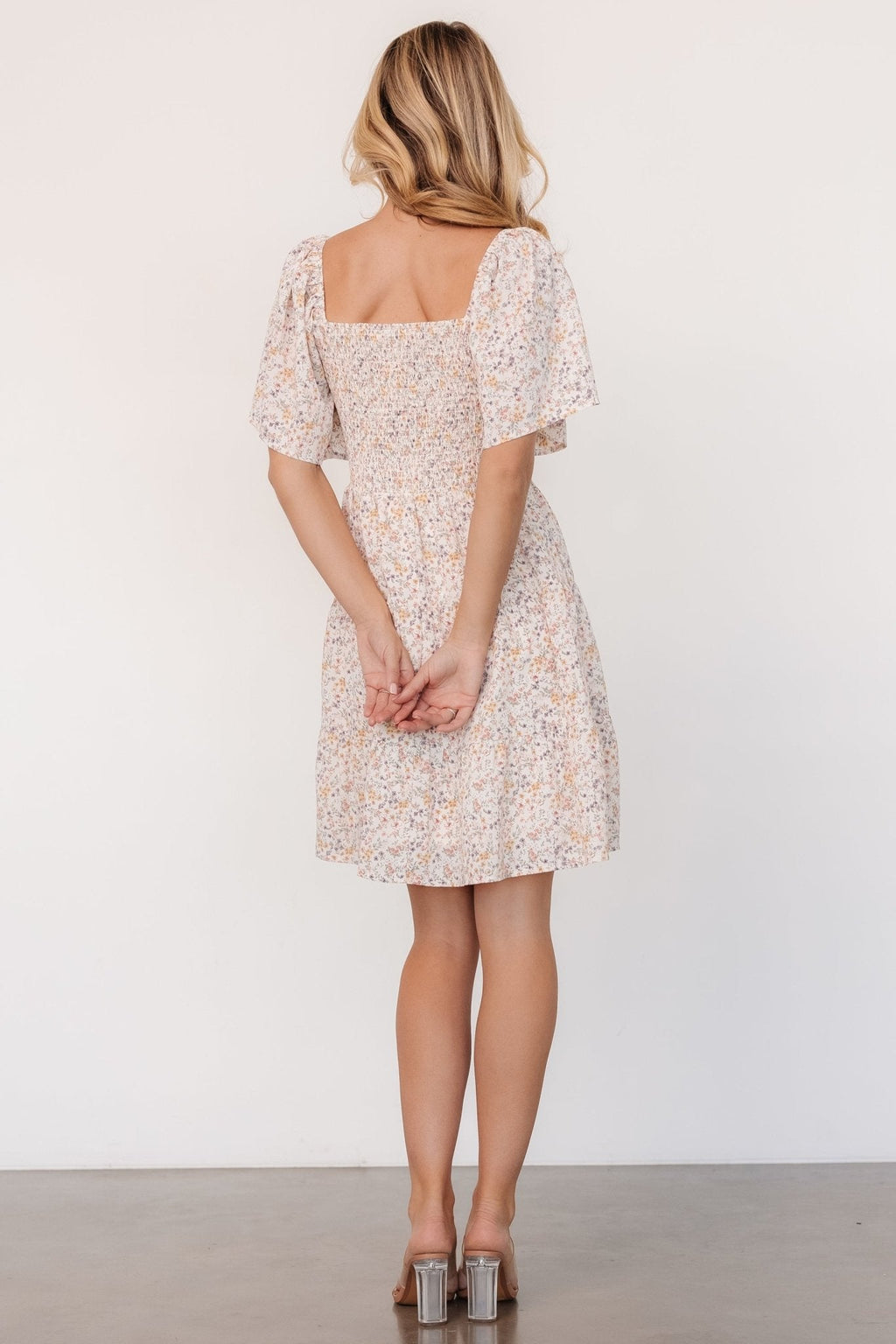Idera Short Dress | Cream Floral