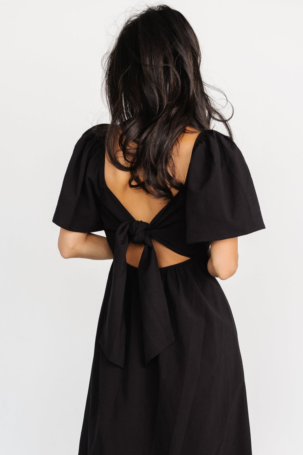Indie Back Tie Dress | Black