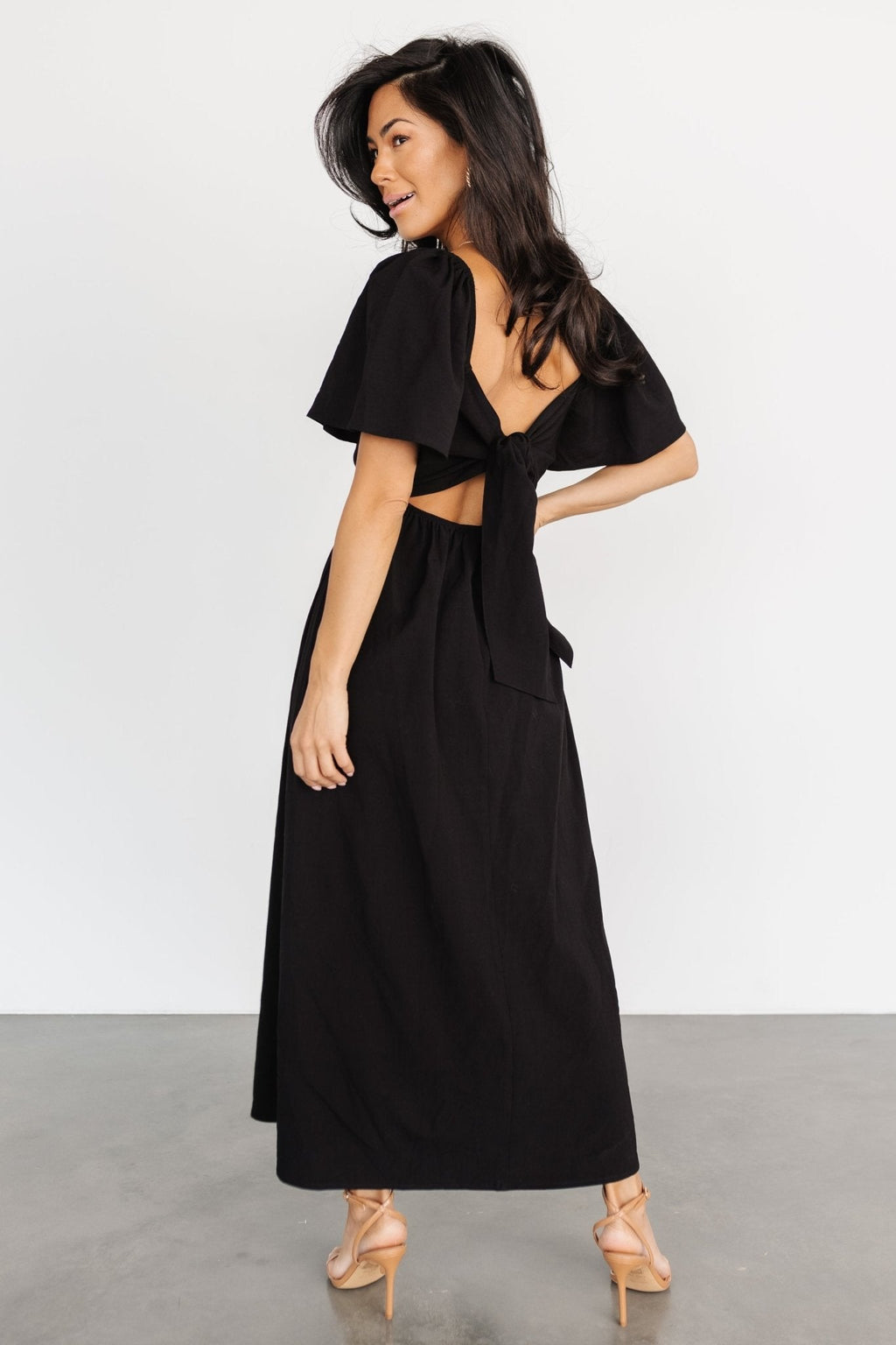 Indie Back Tie Dress | Black